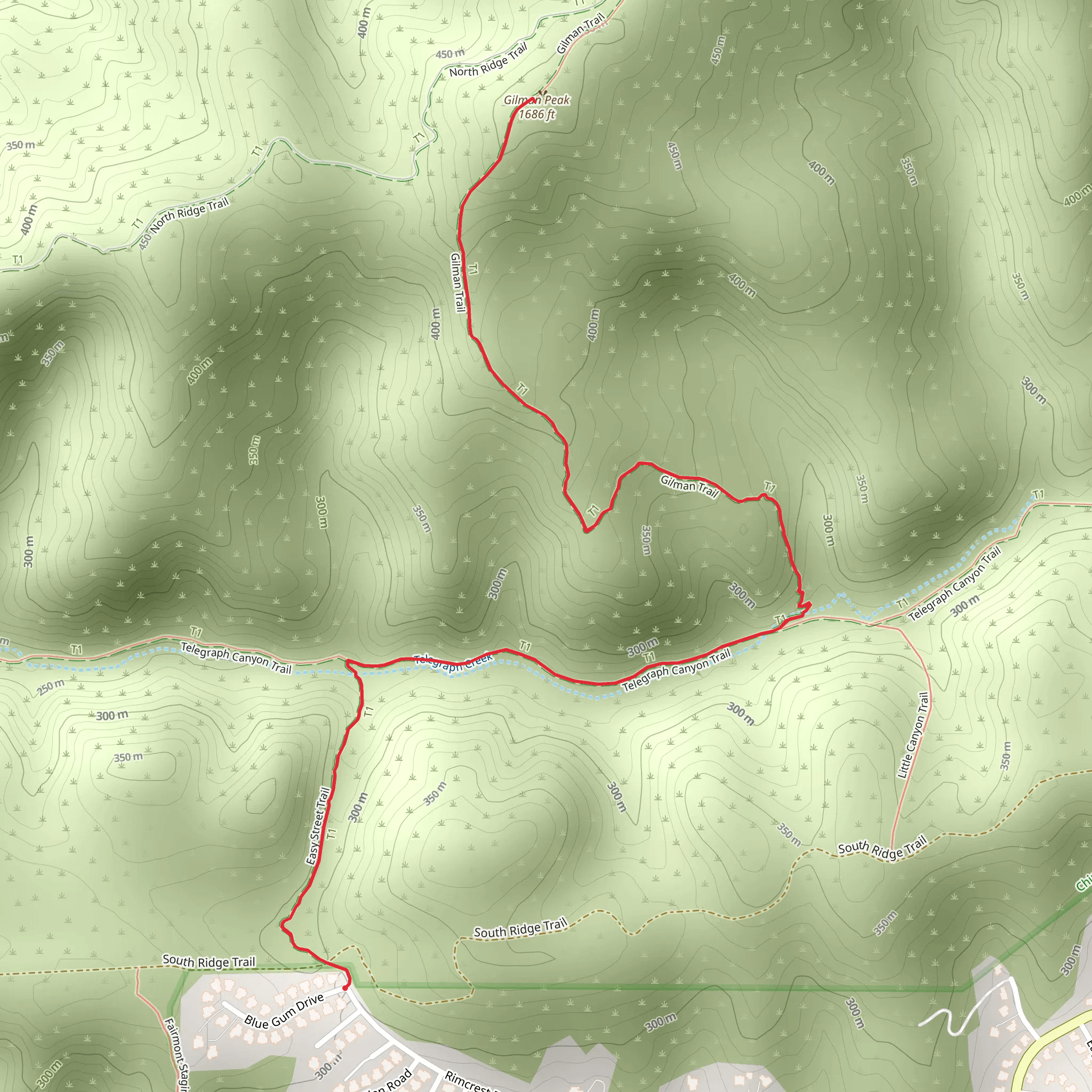 Gilman Peak via Easy Street Trail mobile static map