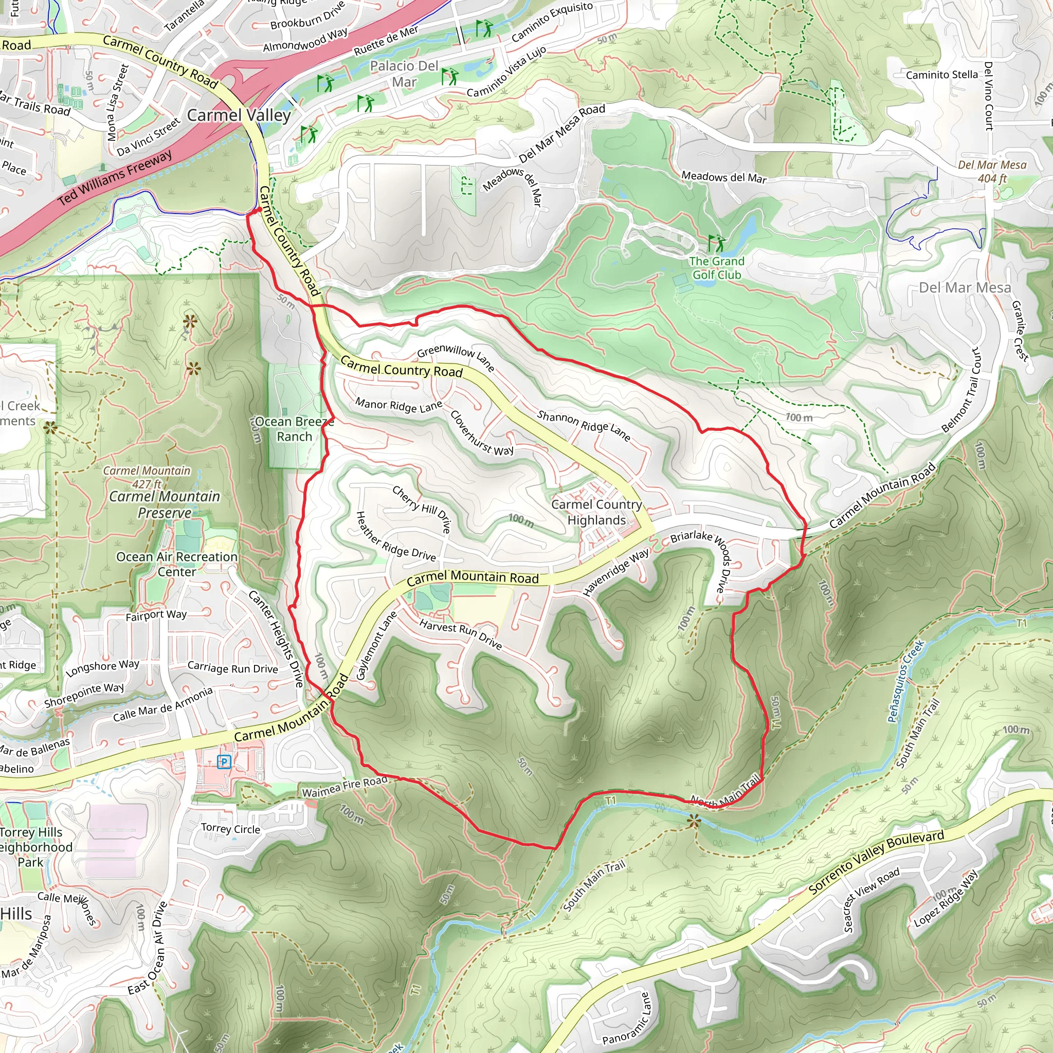 Shaw Valley, Side Hill and Fishhead Creek Loop Trail mobile static map