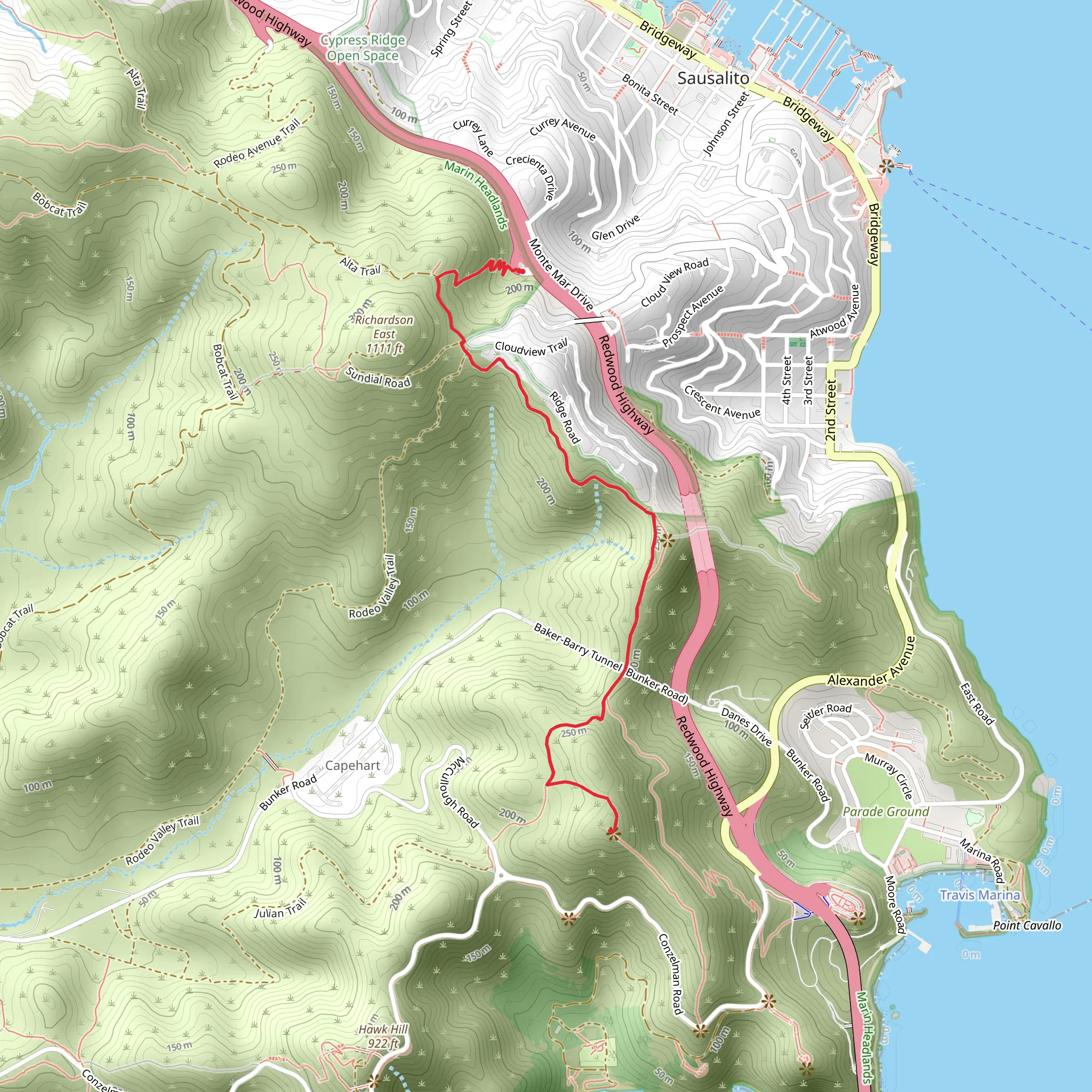 Slacker Hill and Engagement Hill via SCA Trail mobile static map