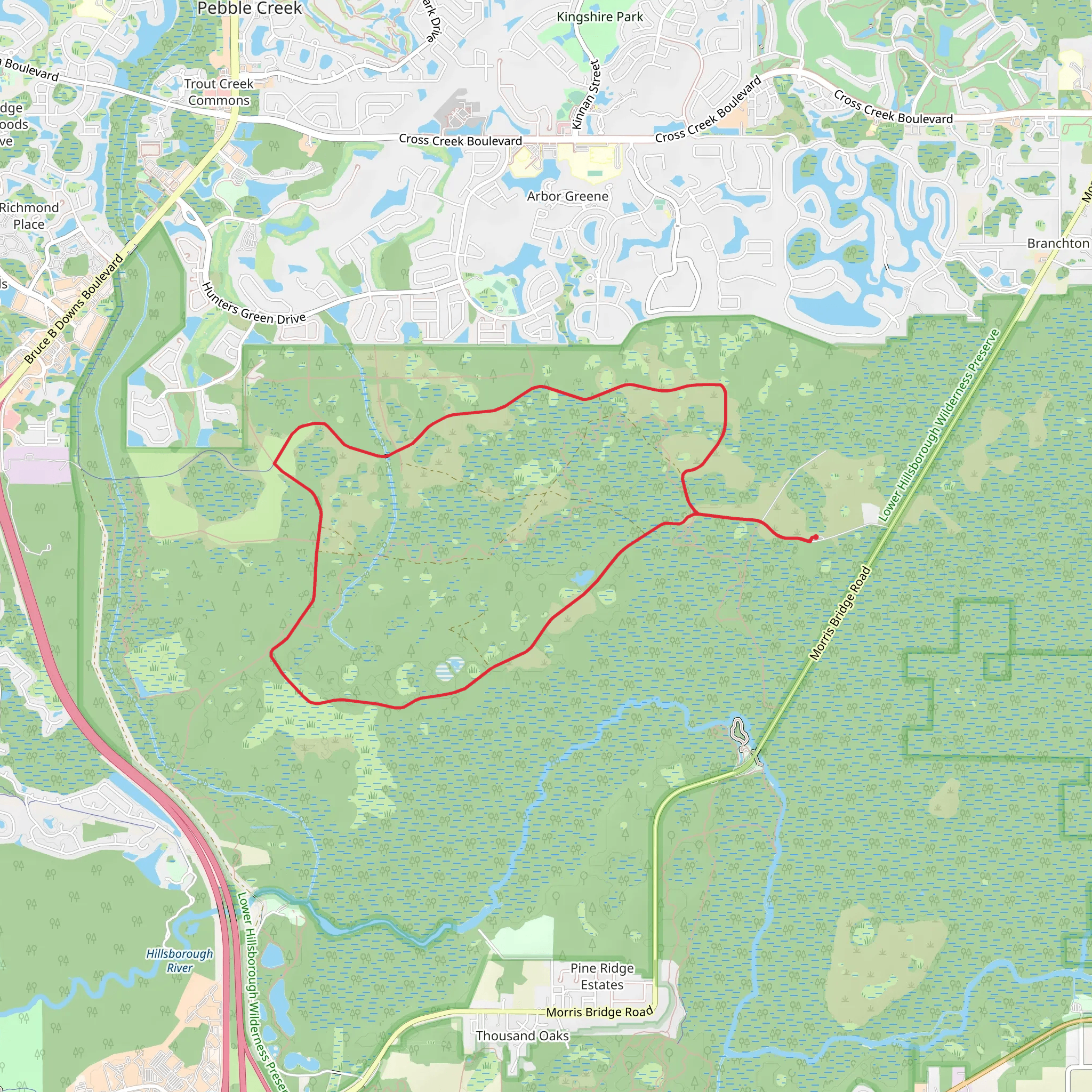 Flatwoods Park Loop mobile static map