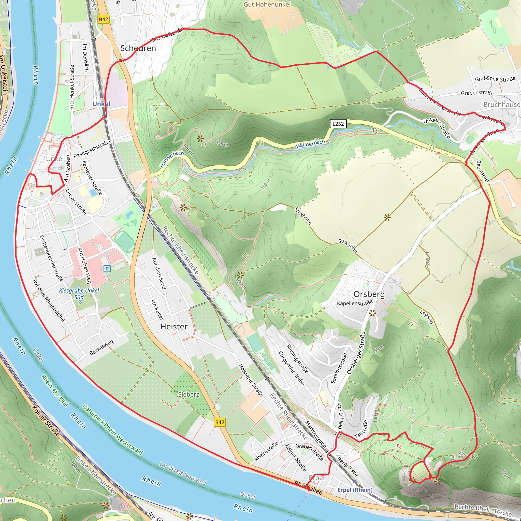 Rhein and Erpeler Ley via Rotbaeckchen mobile static map