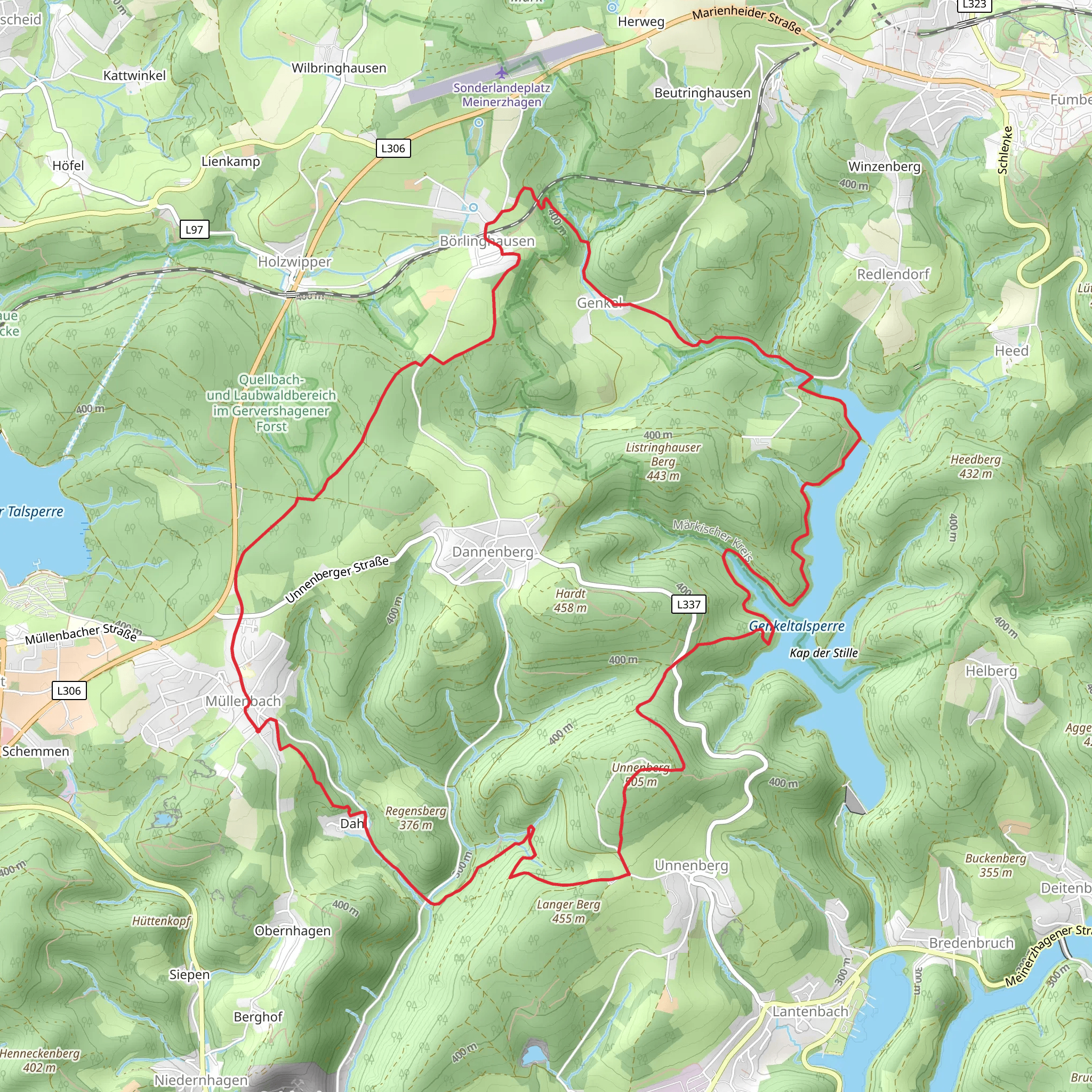 Mullenbach and Genkeltalsperre Loop mobile static map
