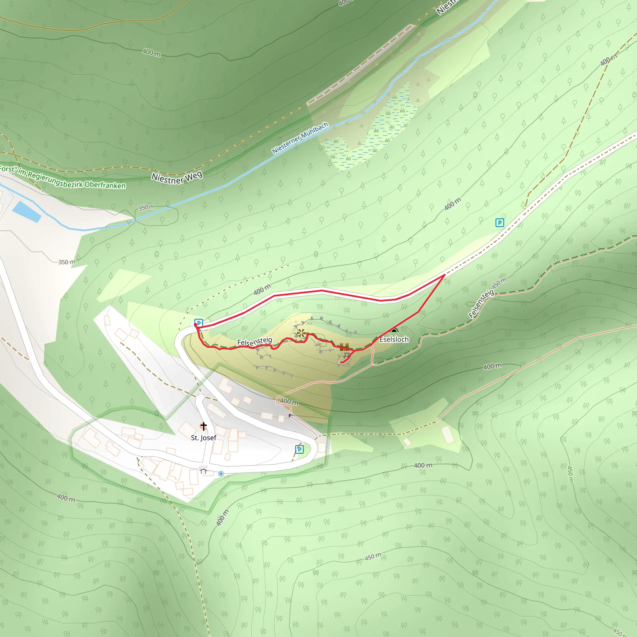 Burgruine Niesten via Obermain Hufeisen mobile static map