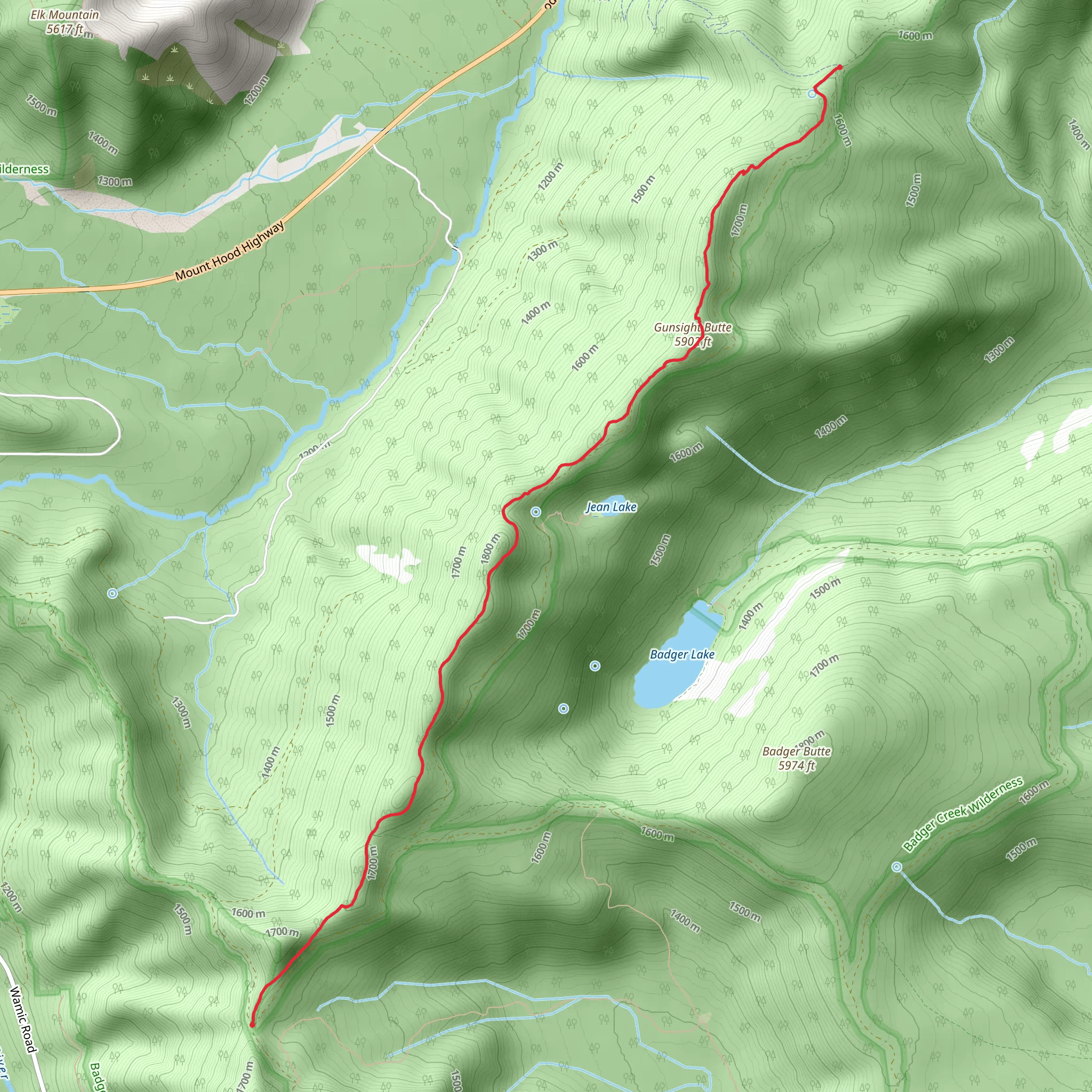Gunsight Butte Trail mobile static map