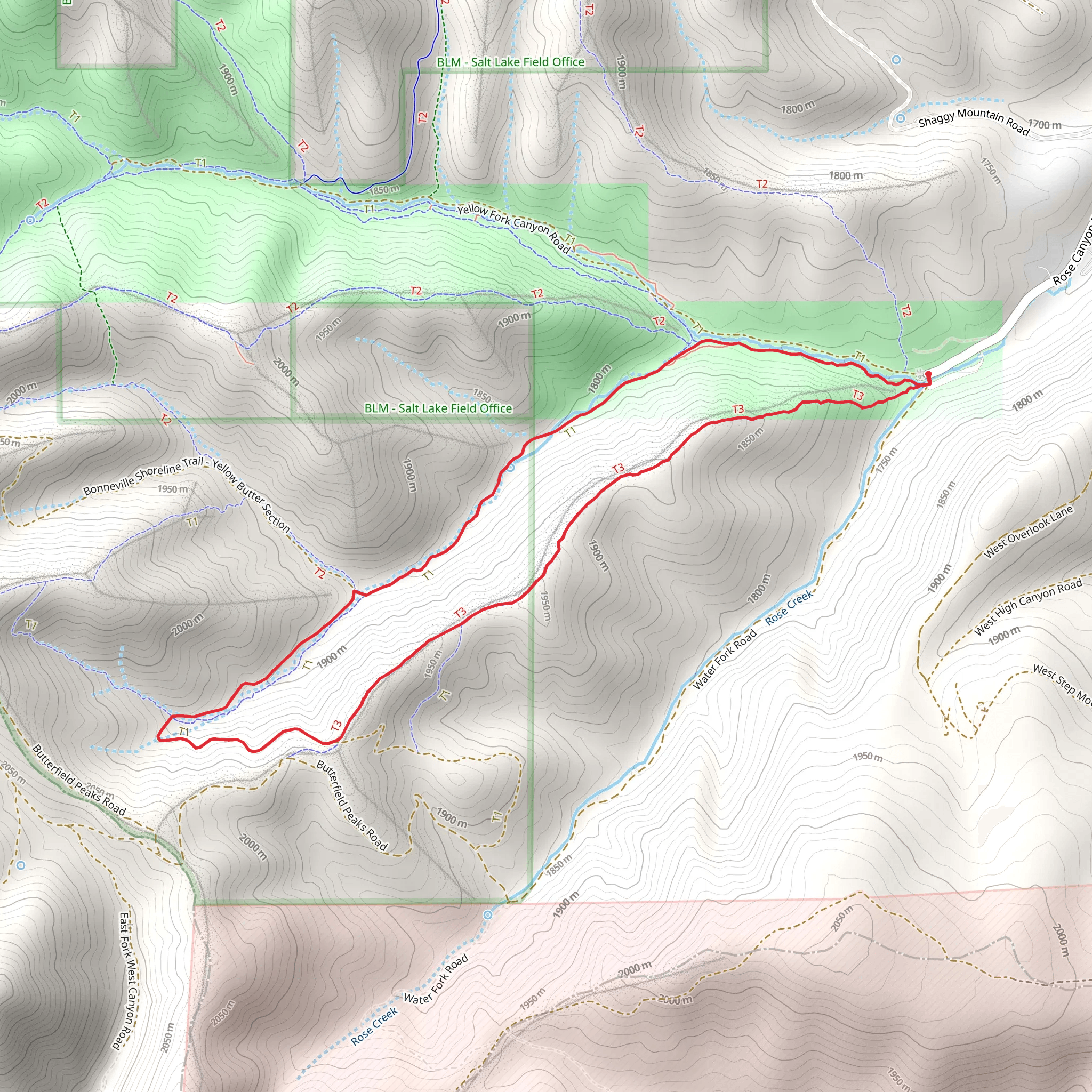Water Fork Ridge Trail and Yellow Fork West Trail mobile static map