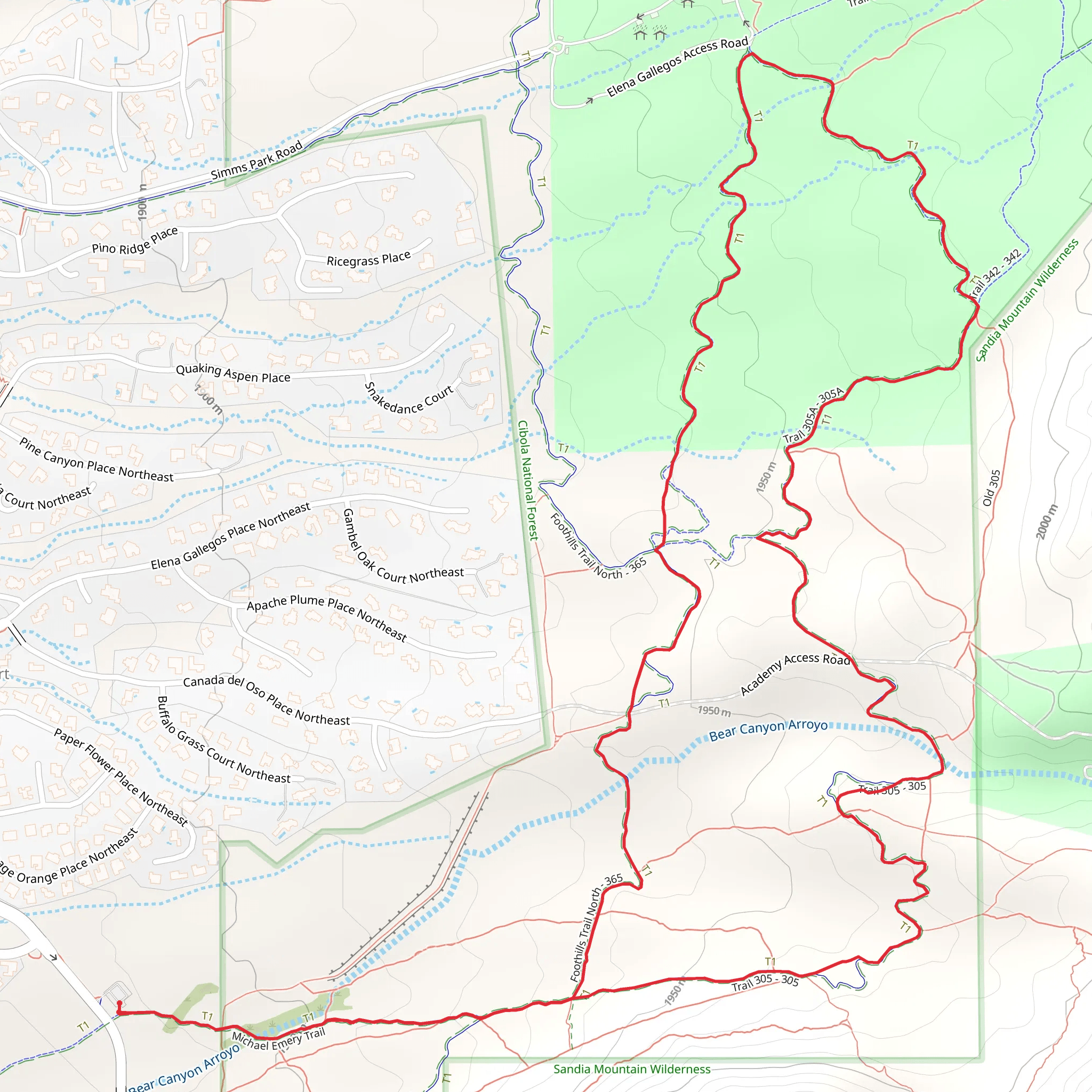 Michael Emery Trail, Trail 305 and Trail 366 Loop mobile static map