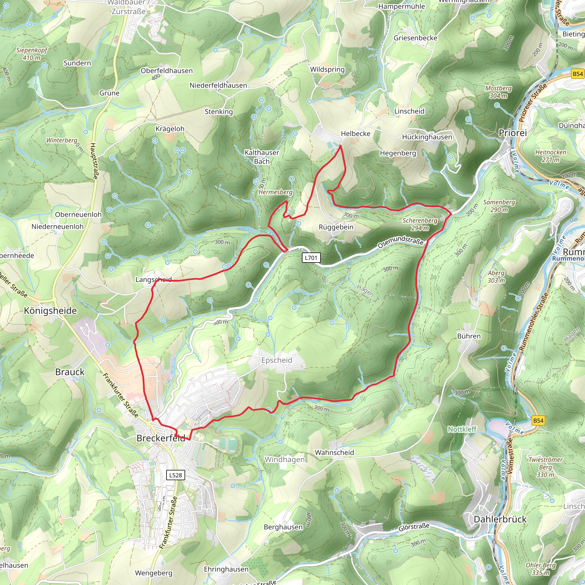 Hanseweg and Gloertalsperre Weg mobile static map