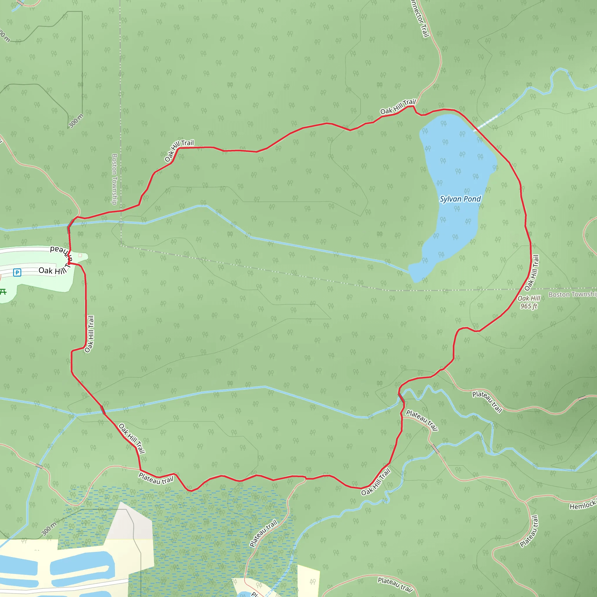 Sylvan Pond - Oak Hill Loop Trail mobile static map