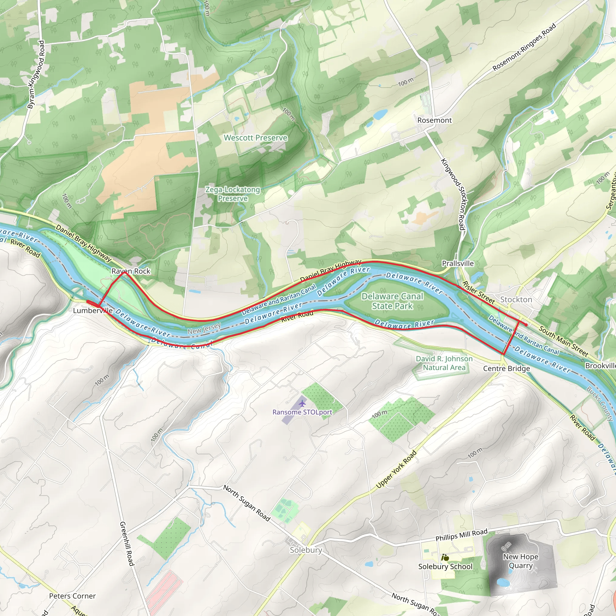 Delaware River Loop mobile static map