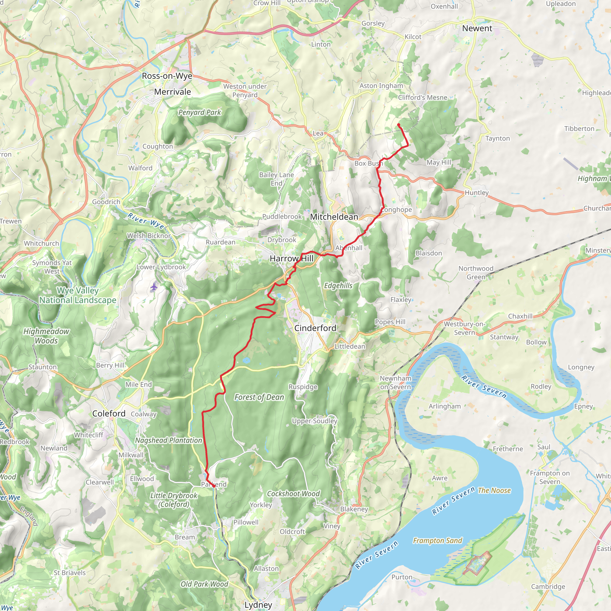 Parkend to May Hill Walk mobile static map