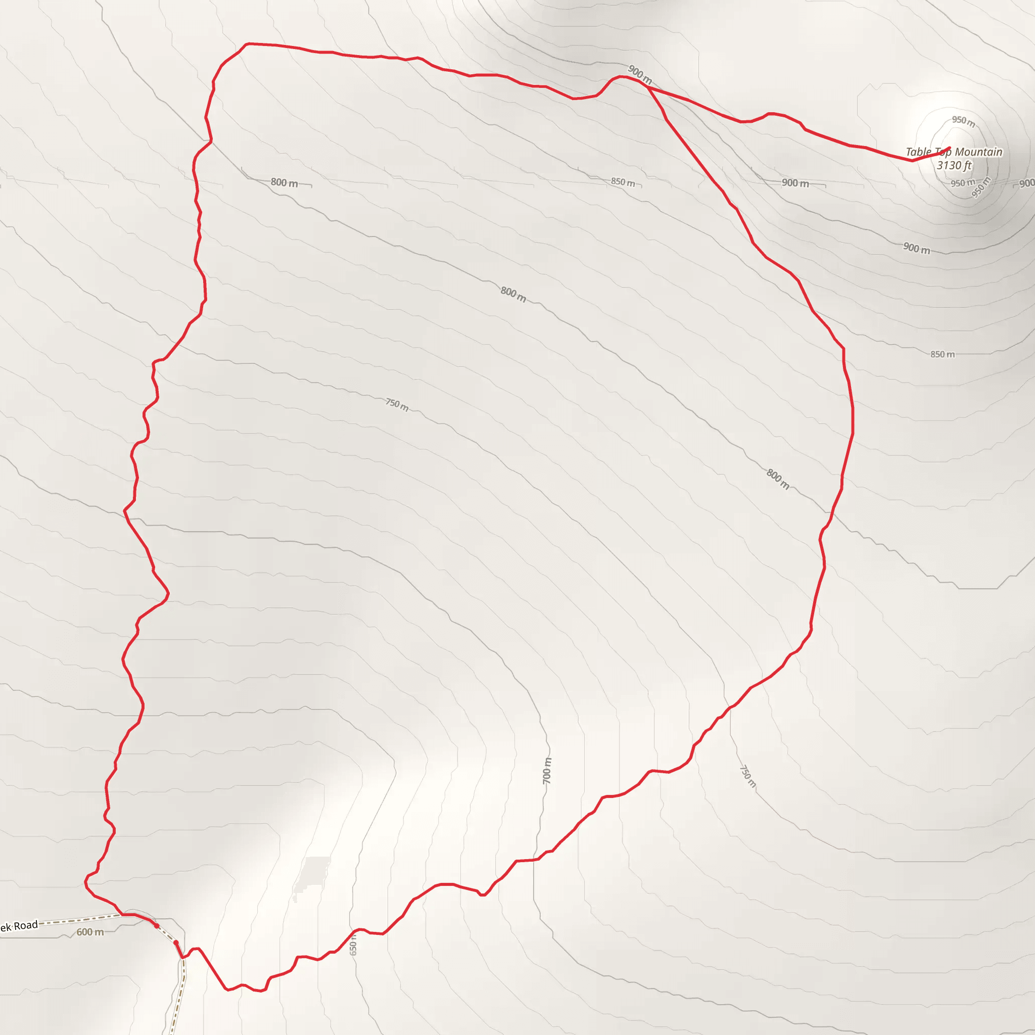 Table Top Mountain Loop - Nome Creek Road mobile static map