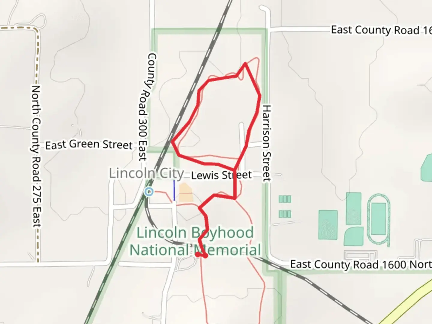 An image depicting the trail Boyhood Nature Loop Trail and its surrounding area.