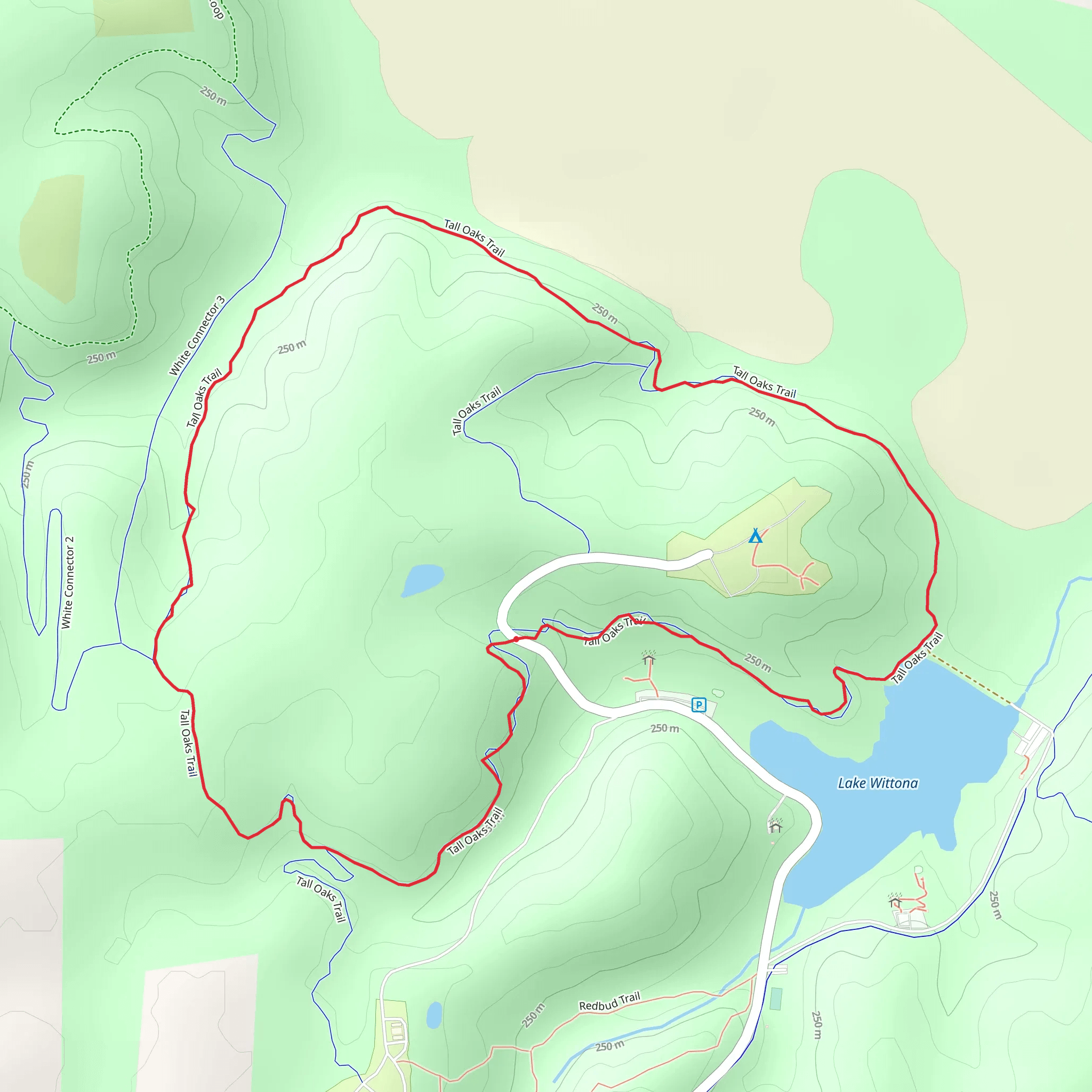 Lake Wittona - Tall Oaks Loop Trail mobile static map