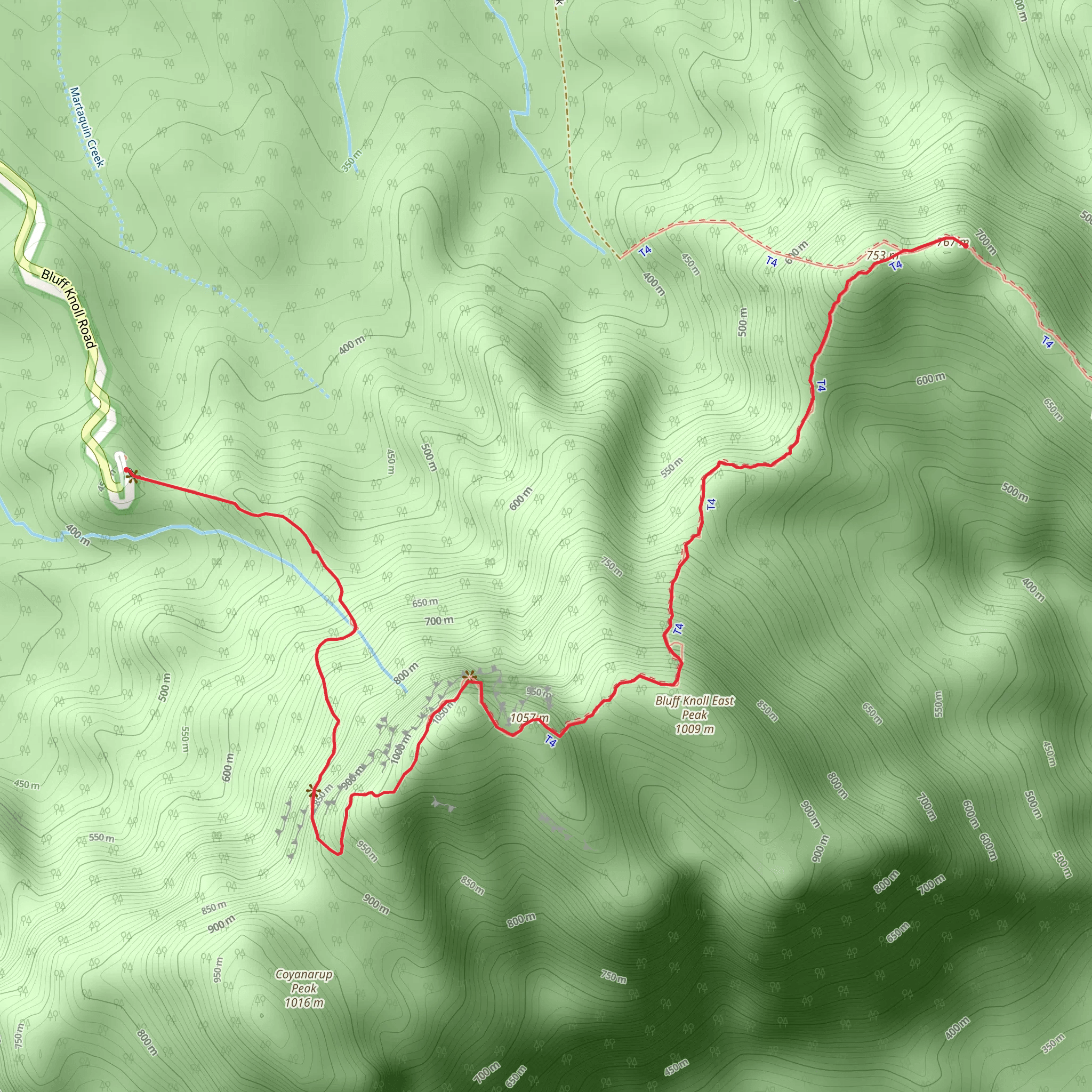 Stirling Ridge Walk mobile static map