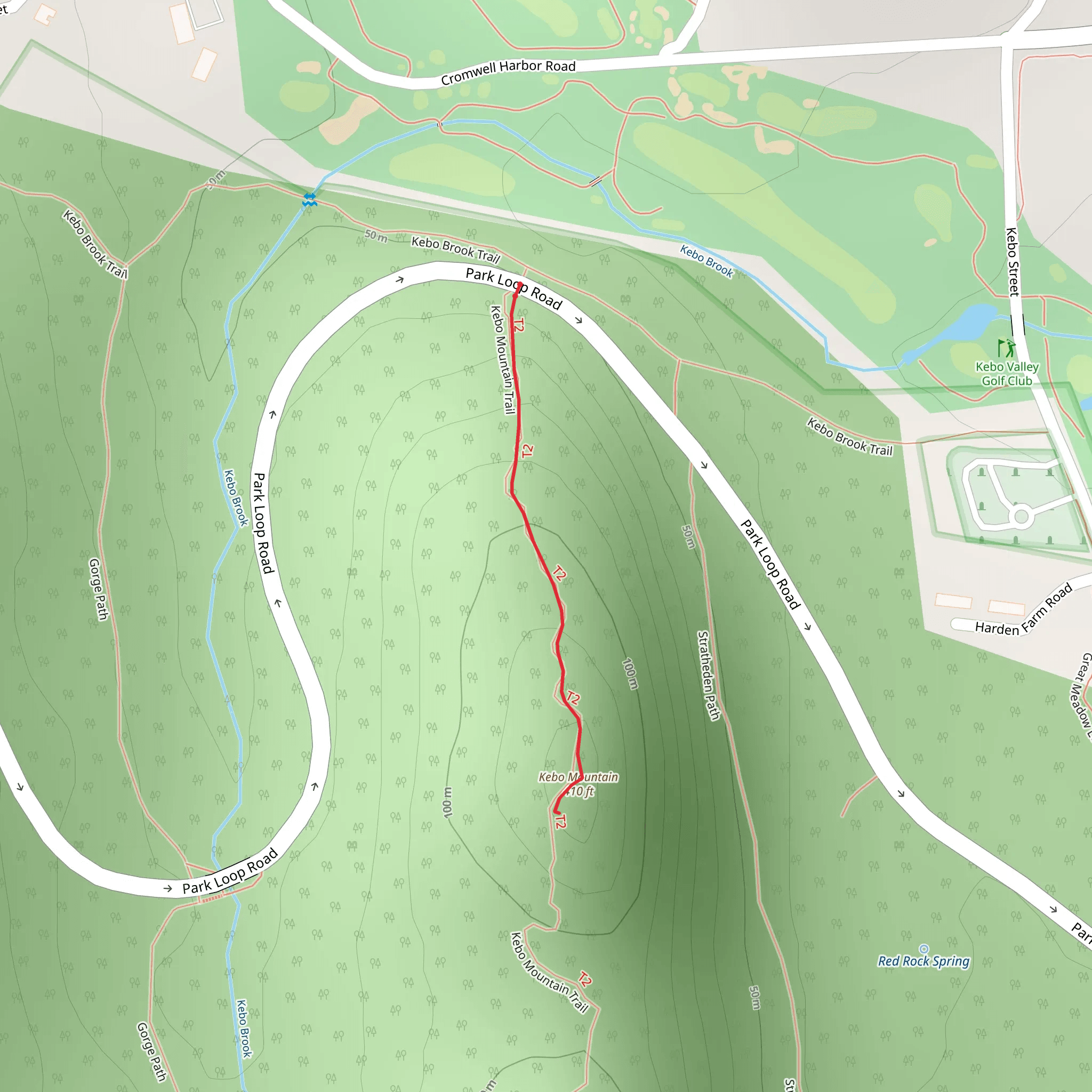 Kebo Mountain via Park Loop Road mobile static map