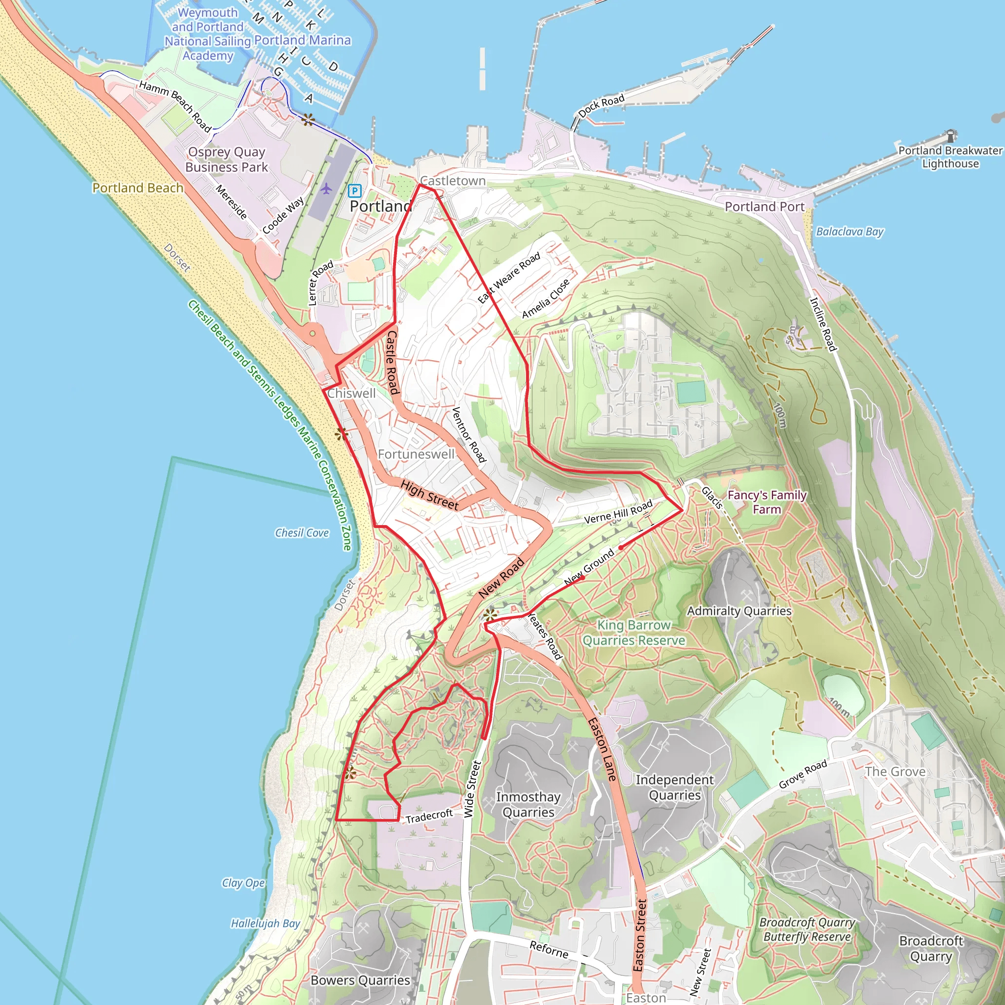 Portland Castle Walk mobile static map