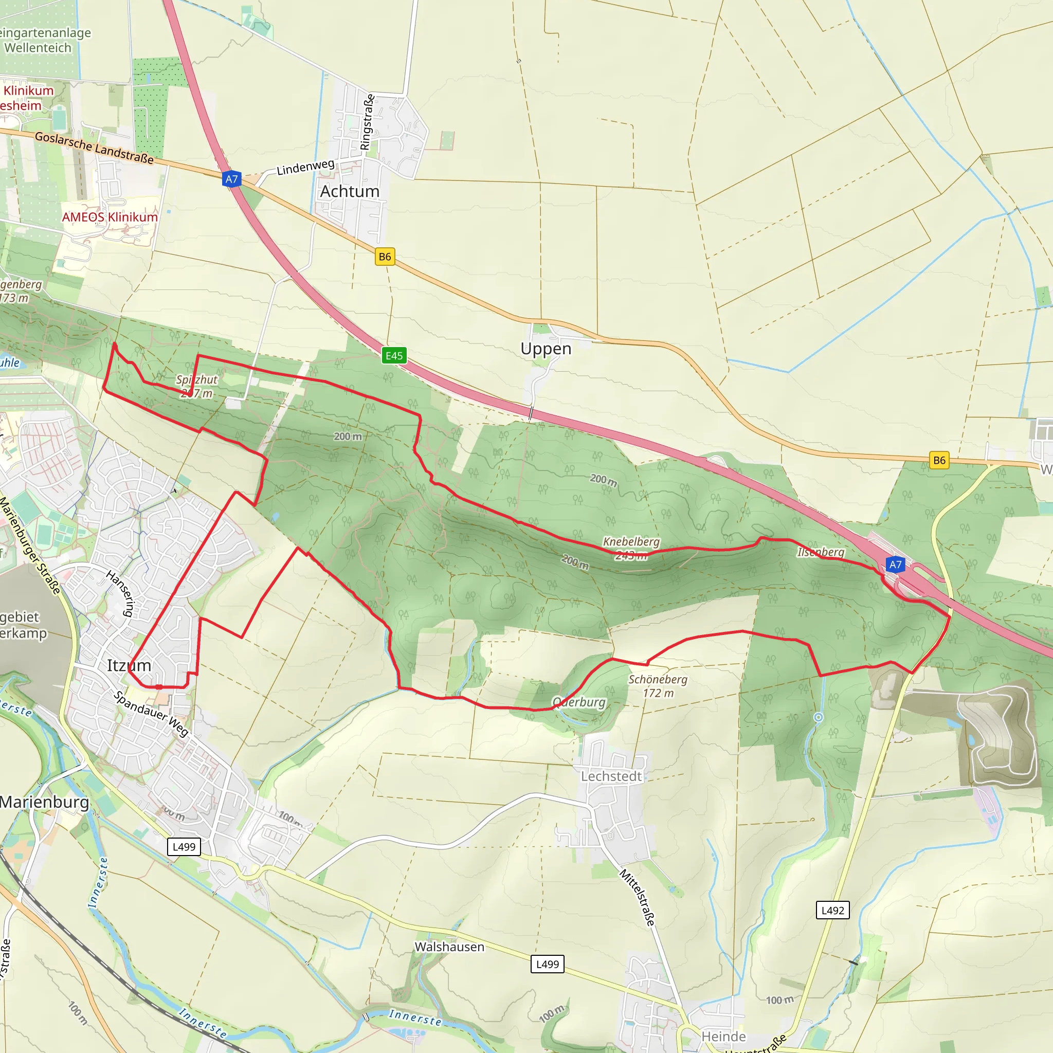 Itzum and Knebelberg Loop mobile static map
