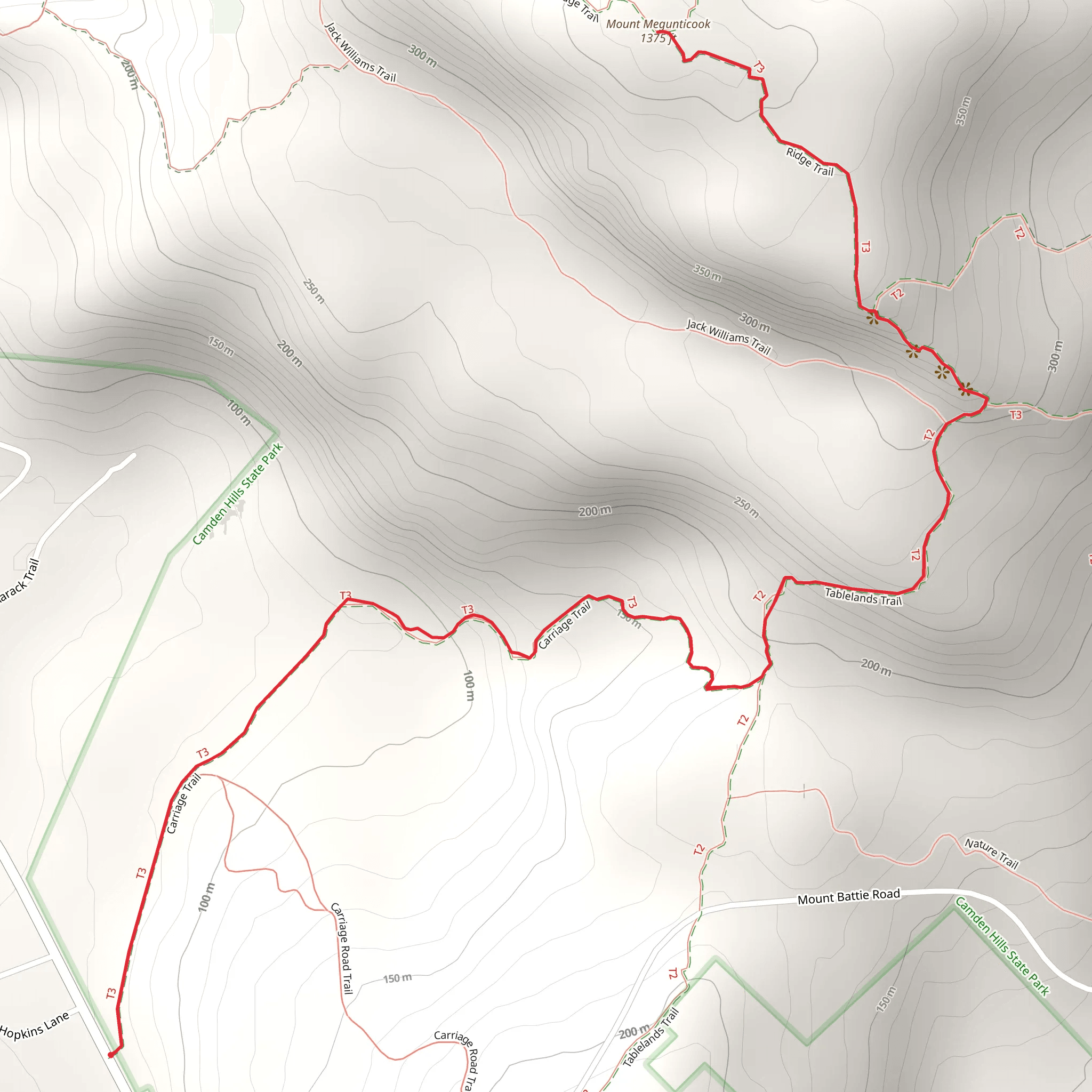 Mount Megunticook via Carriage Trail mobile static map