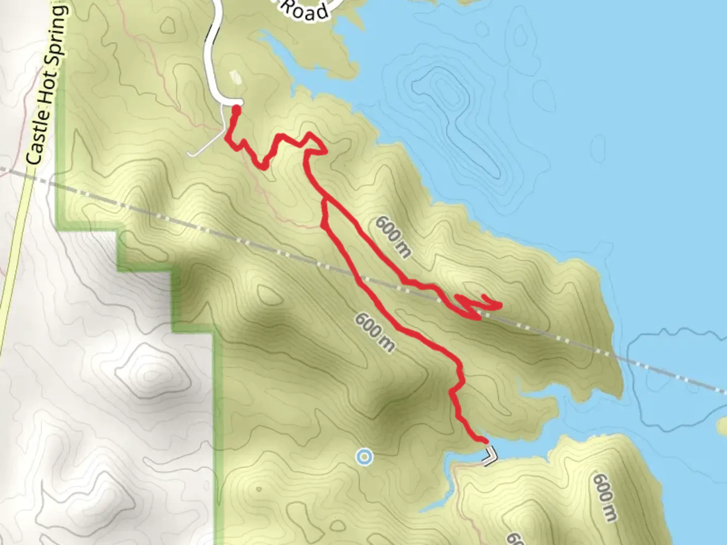 An image depicting the trail Pipeline Canyon Trail and Yavapai Point Trail and its surrounding area.