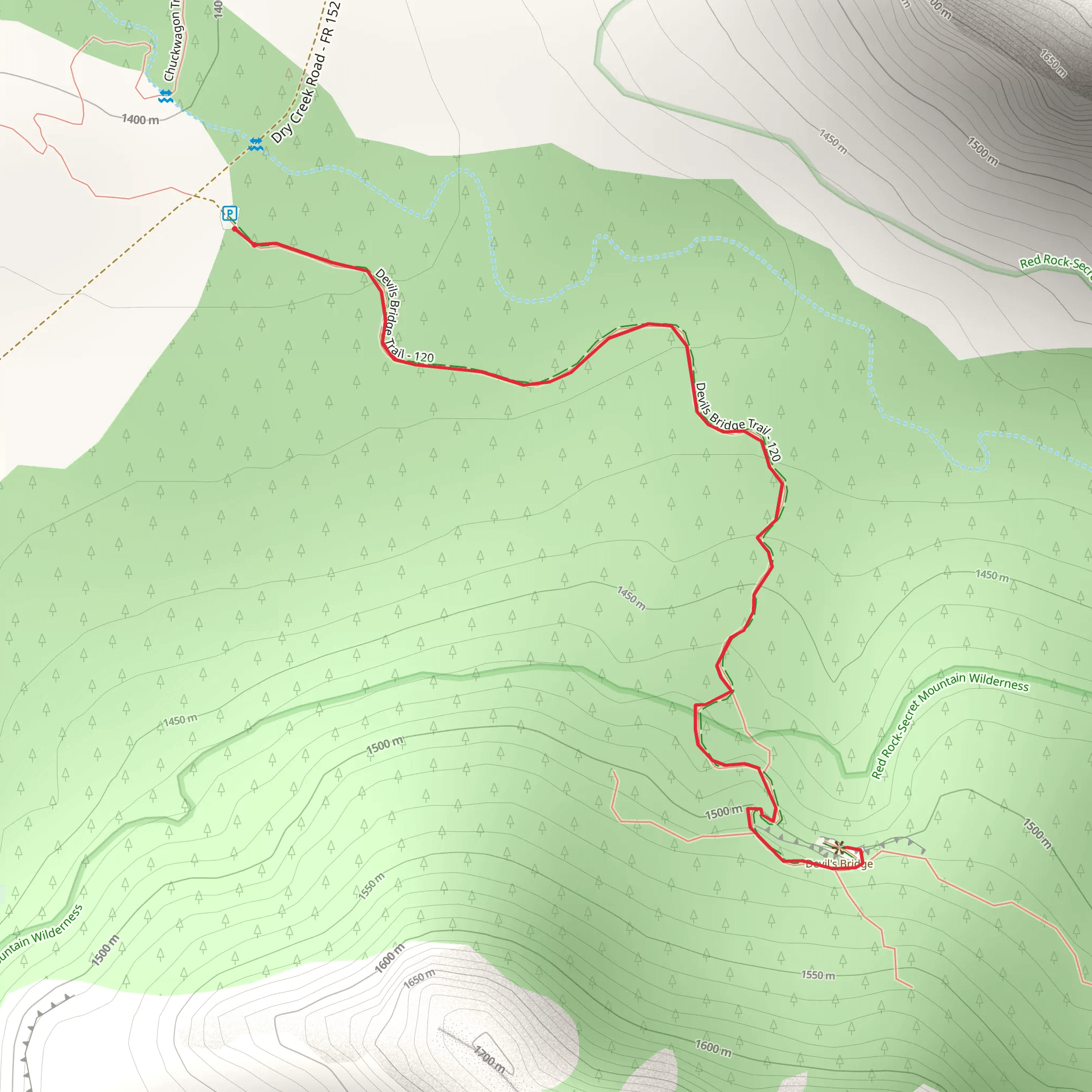 Devil's Bridge Trail mobile static map
