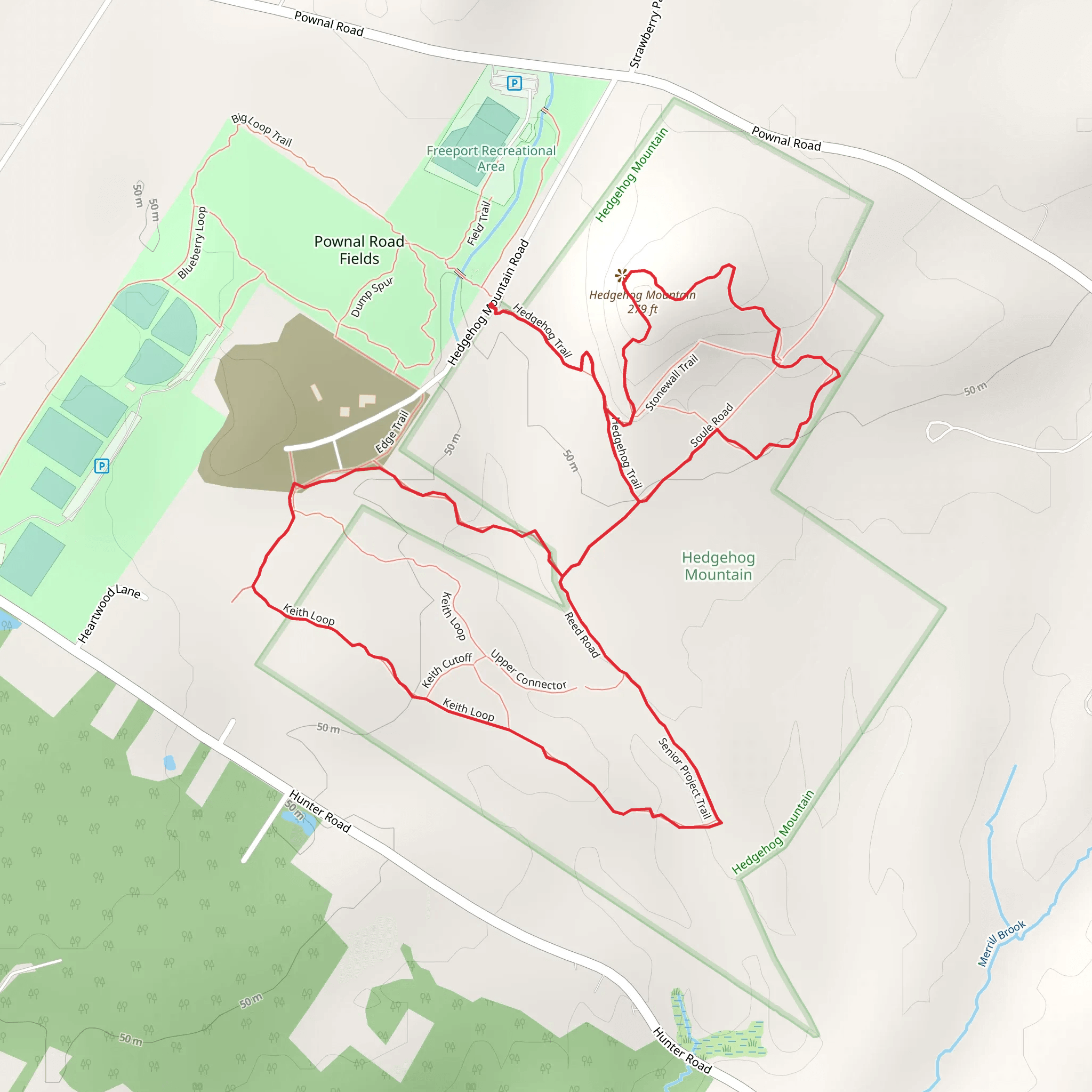 Hedgehog Mountain via Hedgehog Trail and Reed Trail mobile static map