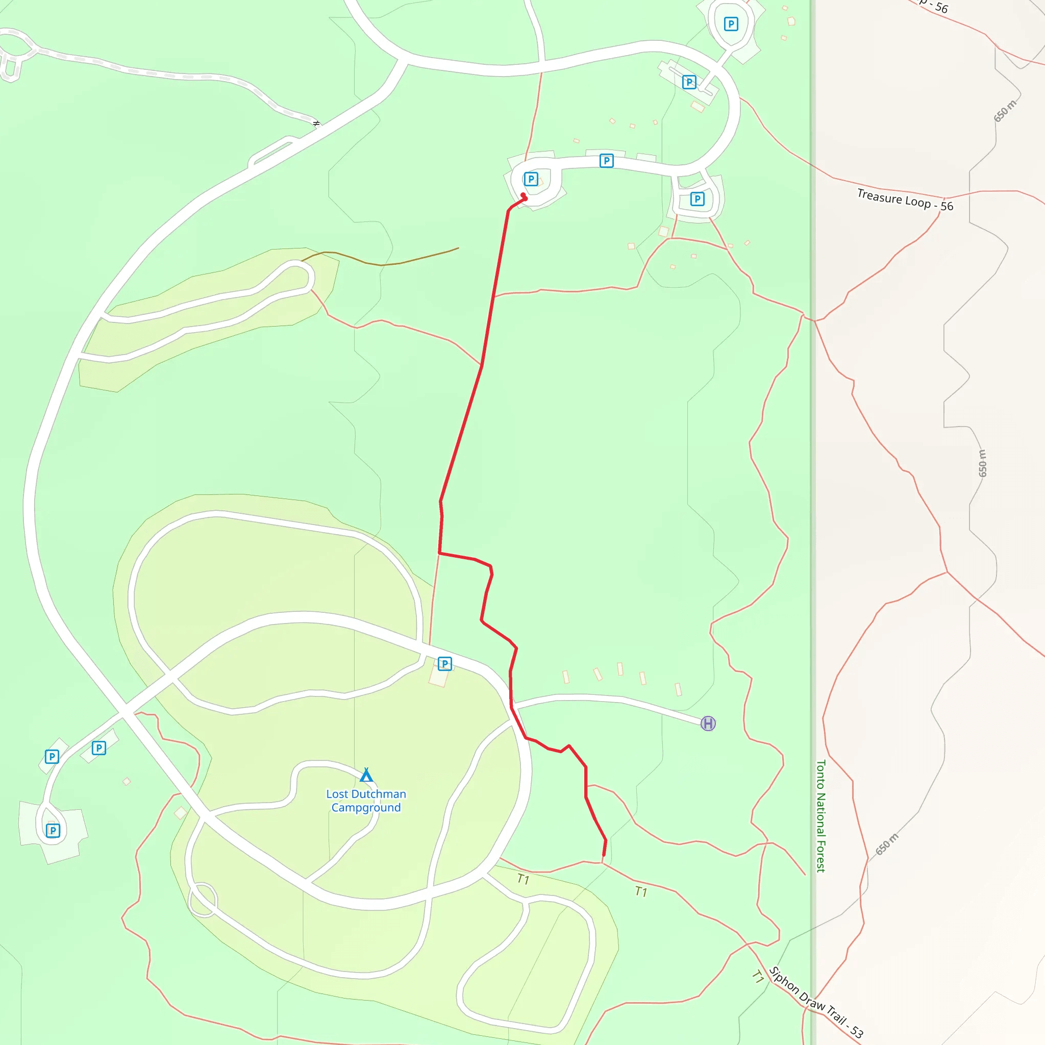 Siphon Draw Trail mobile static map