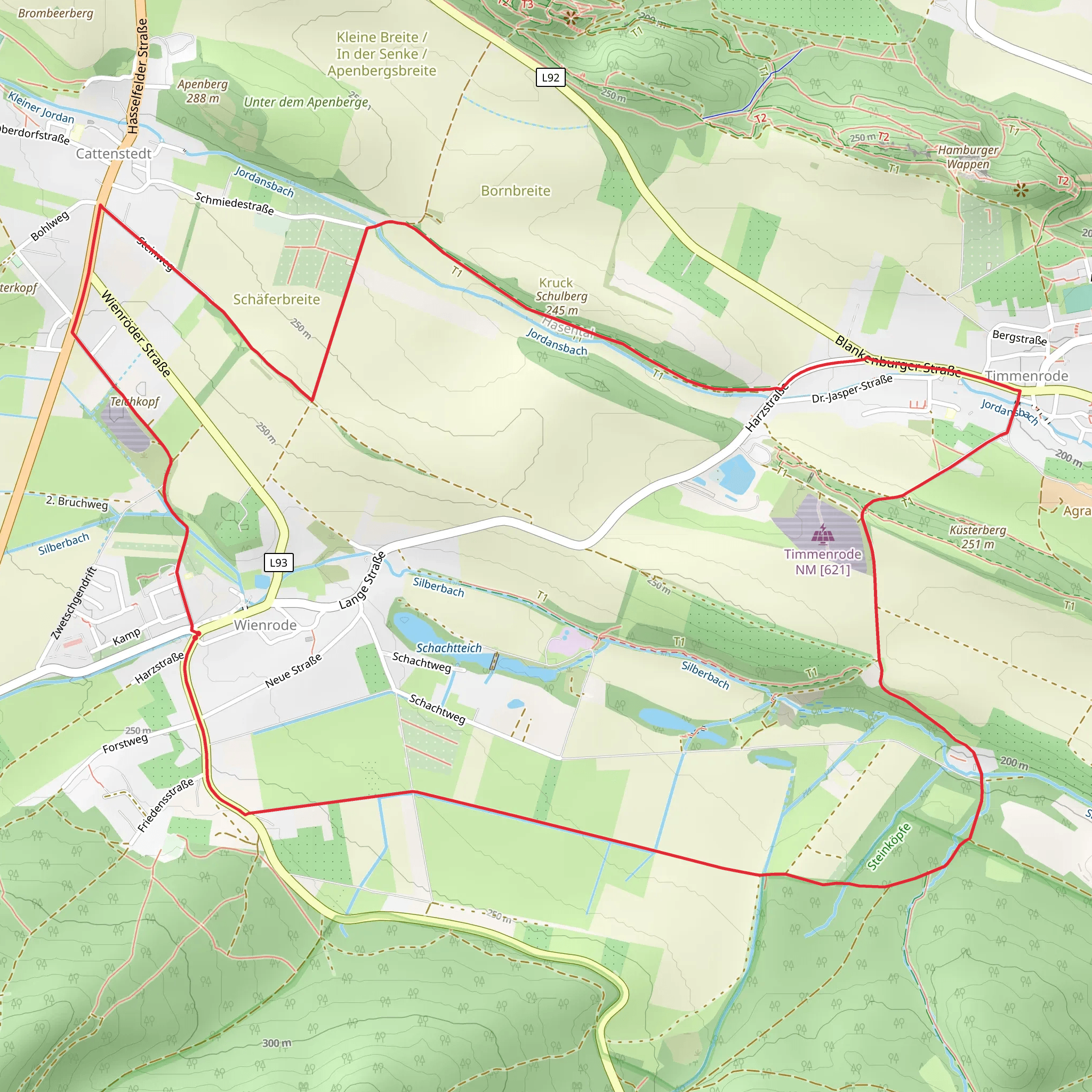 Schulberg via Harzer Klosterwanderweg mobile static map