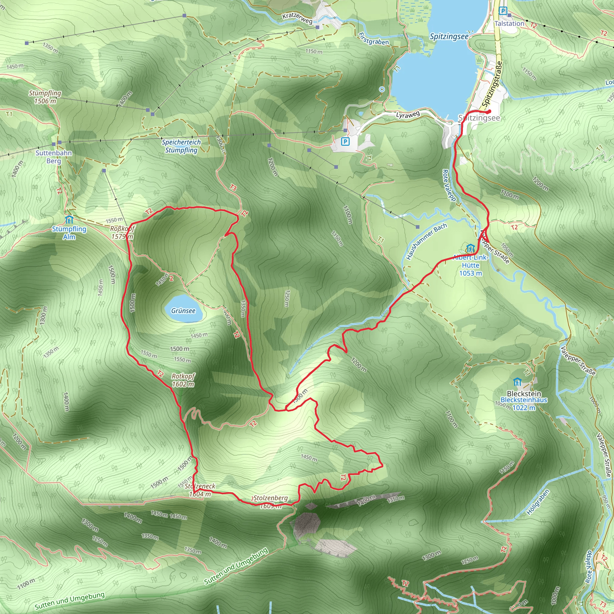 Stolzenberg and Stolzeneck via Rosskopf Tourenanstieg mobile static map