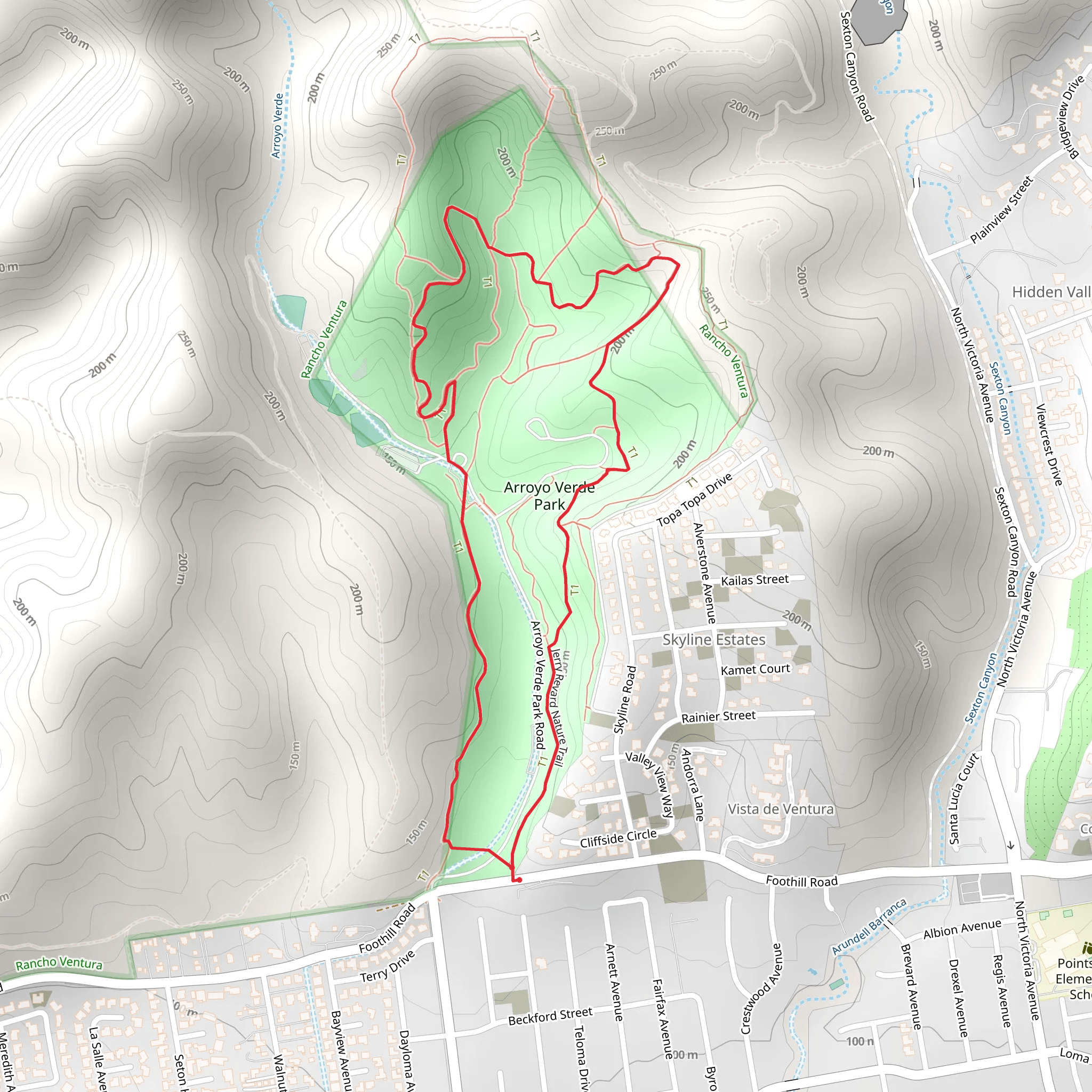 Arroyo Verde Park Loop mobile static map