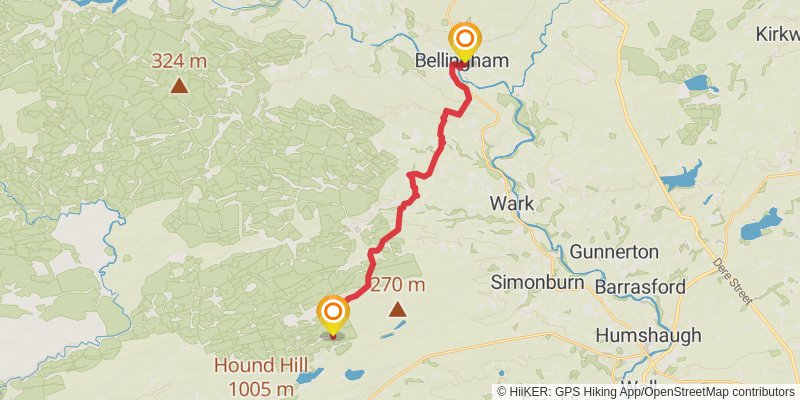 Carlisle to Cat and Fiddle Walk stage 4 Map