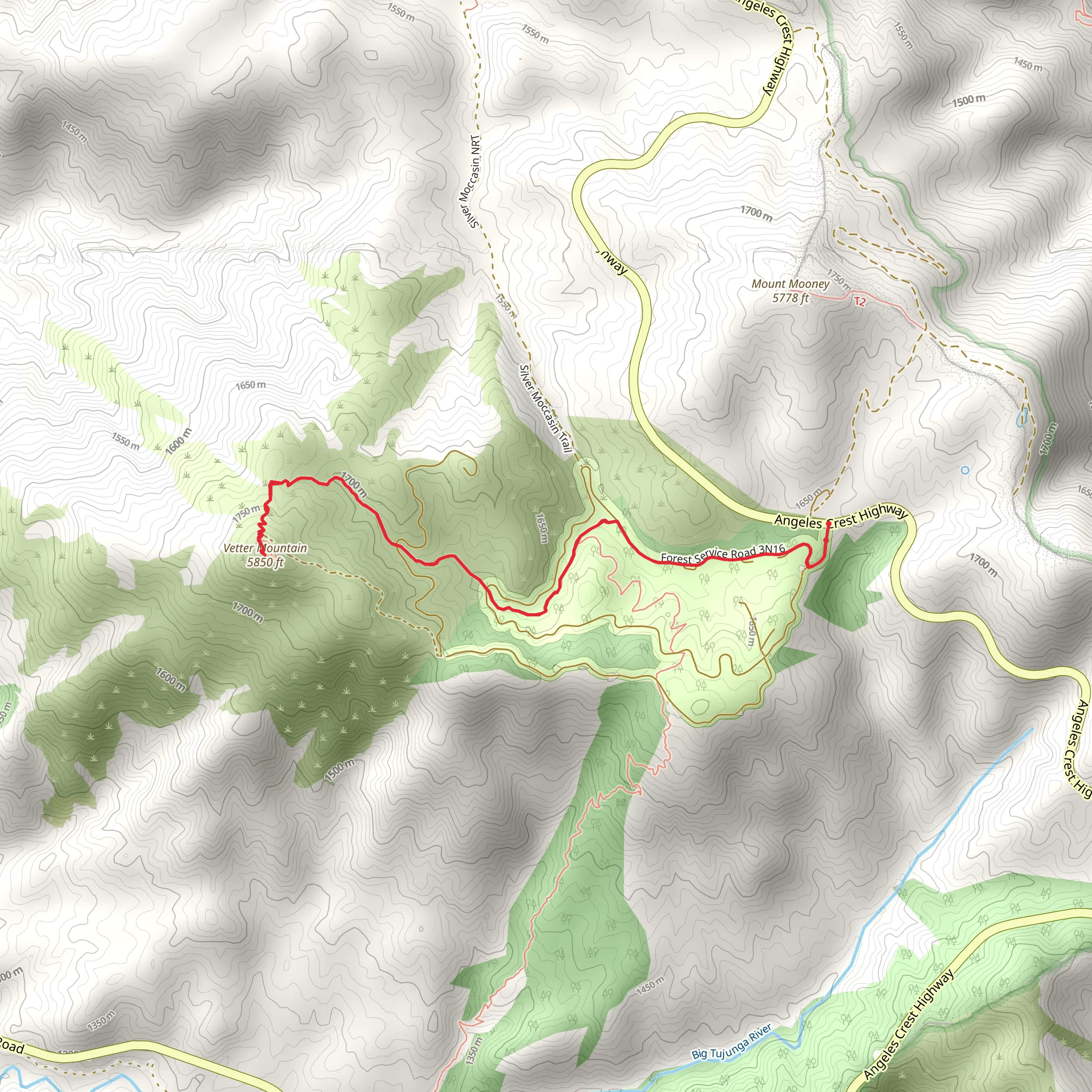 Vetter Mountain Trail mobile static map