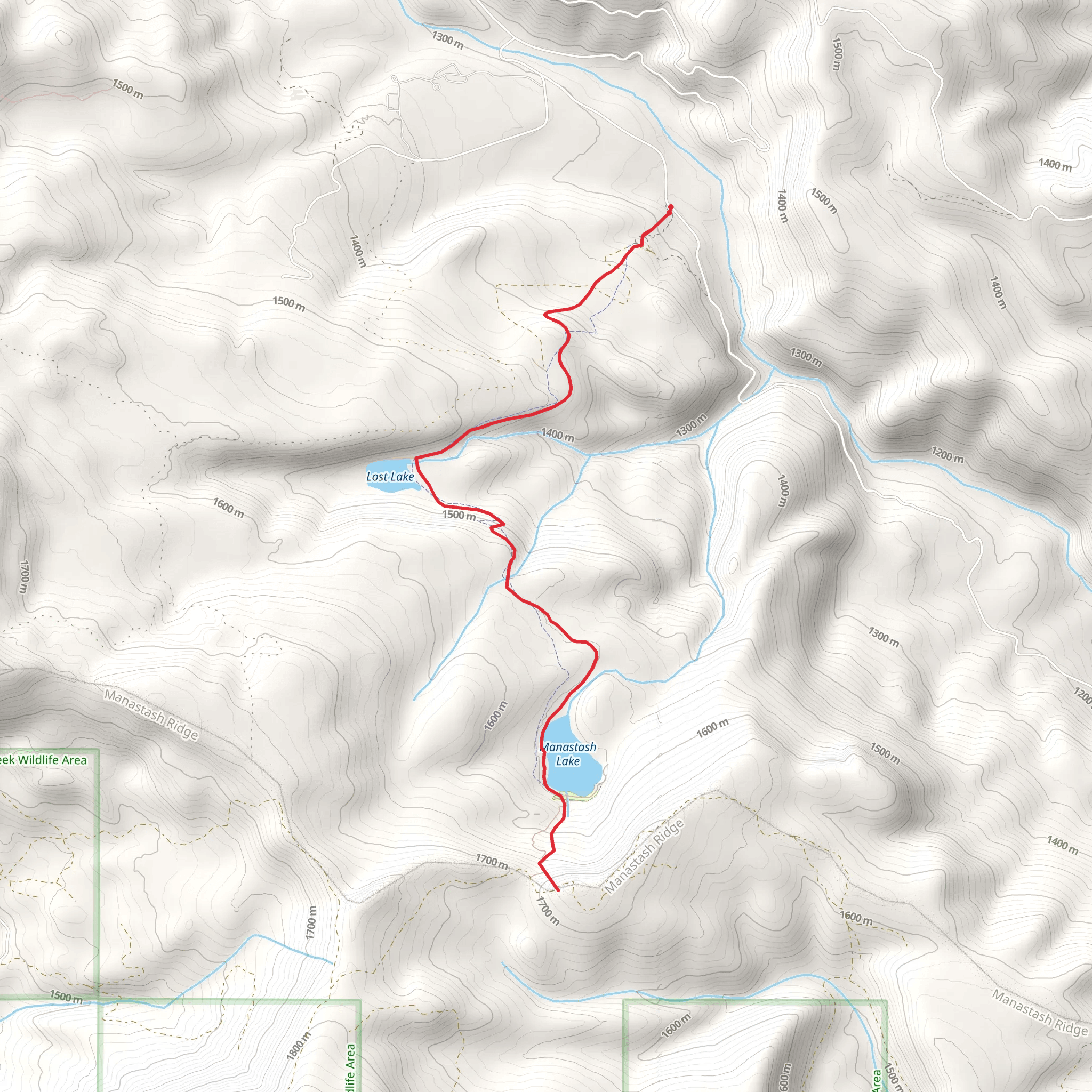 Manastash Lake Trail mobile static map