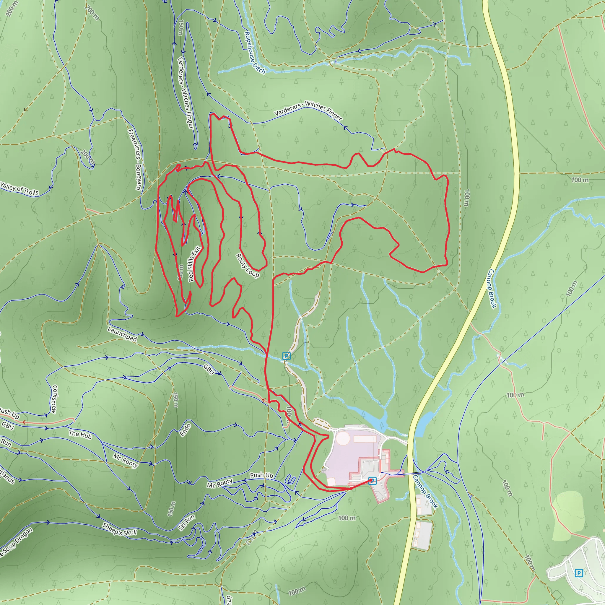 Freeminers Skills Area Loop mobile static map