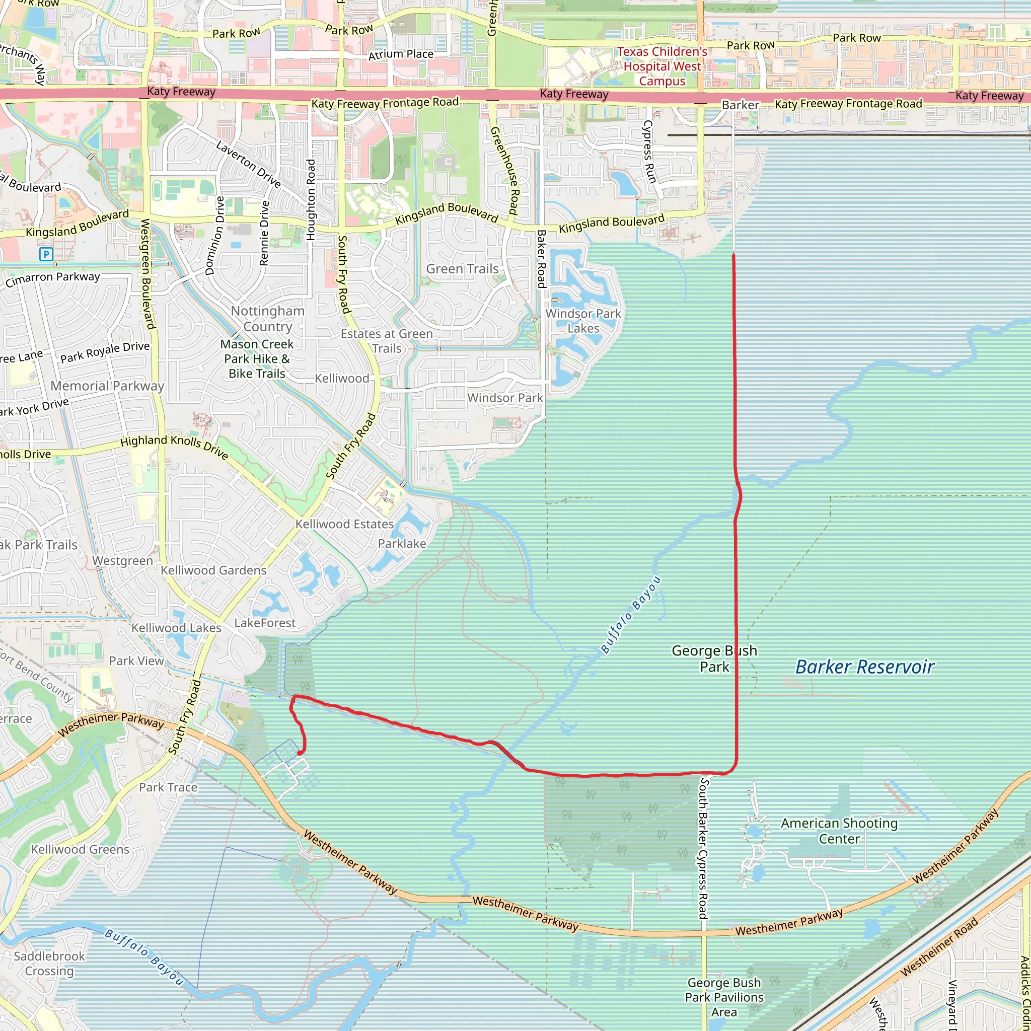 Barker Reservoir from Fun Fair Positive Soccer Park mobile static map