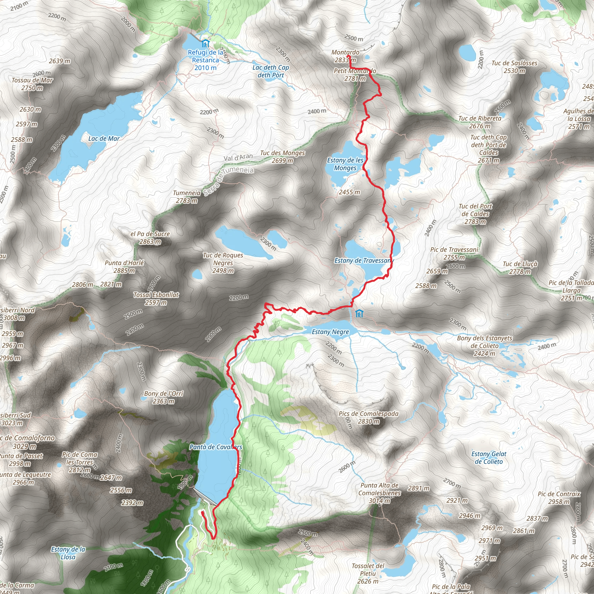 Presa de Cavallers - Montardo mobile static map