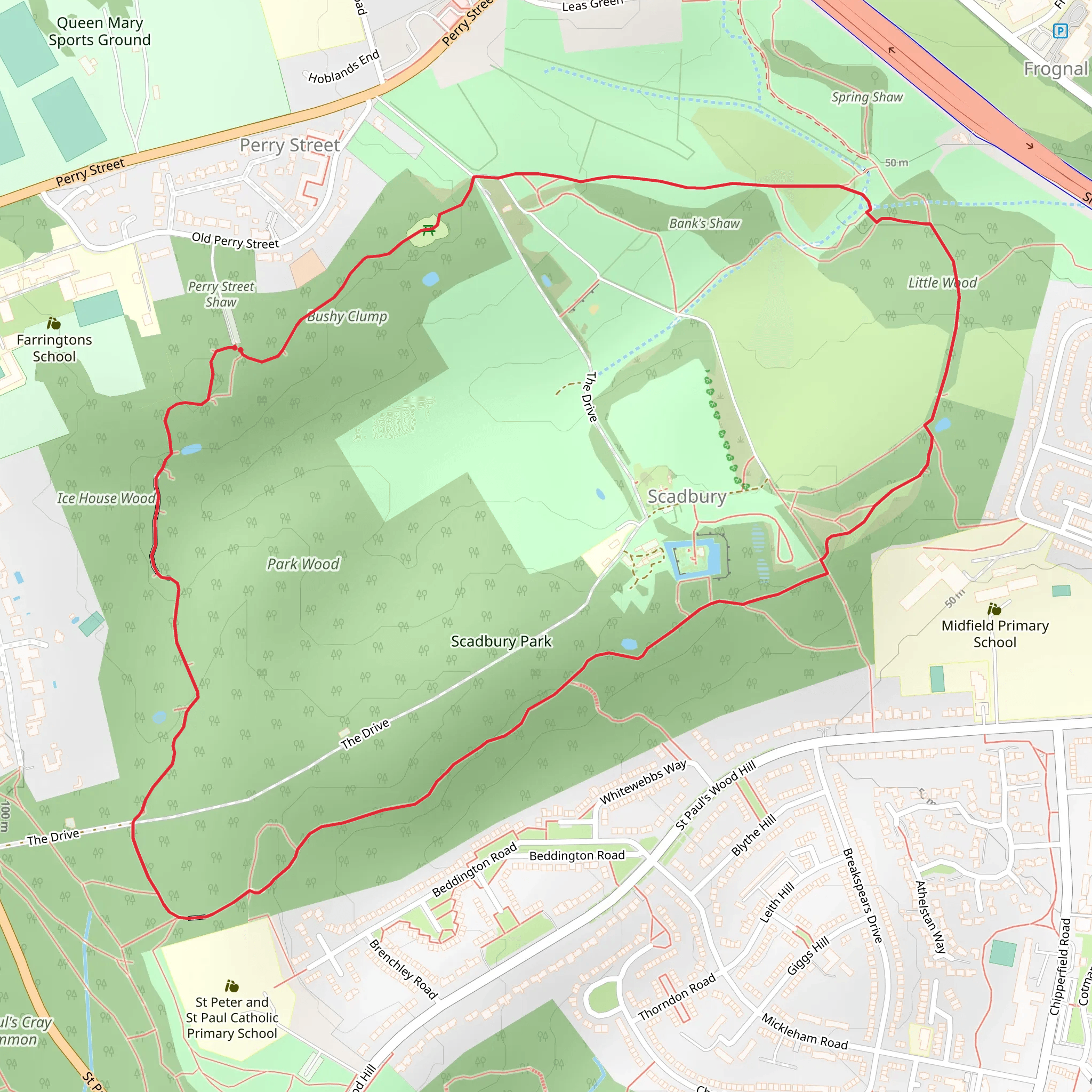 Scadbury Park Loop mobile static map