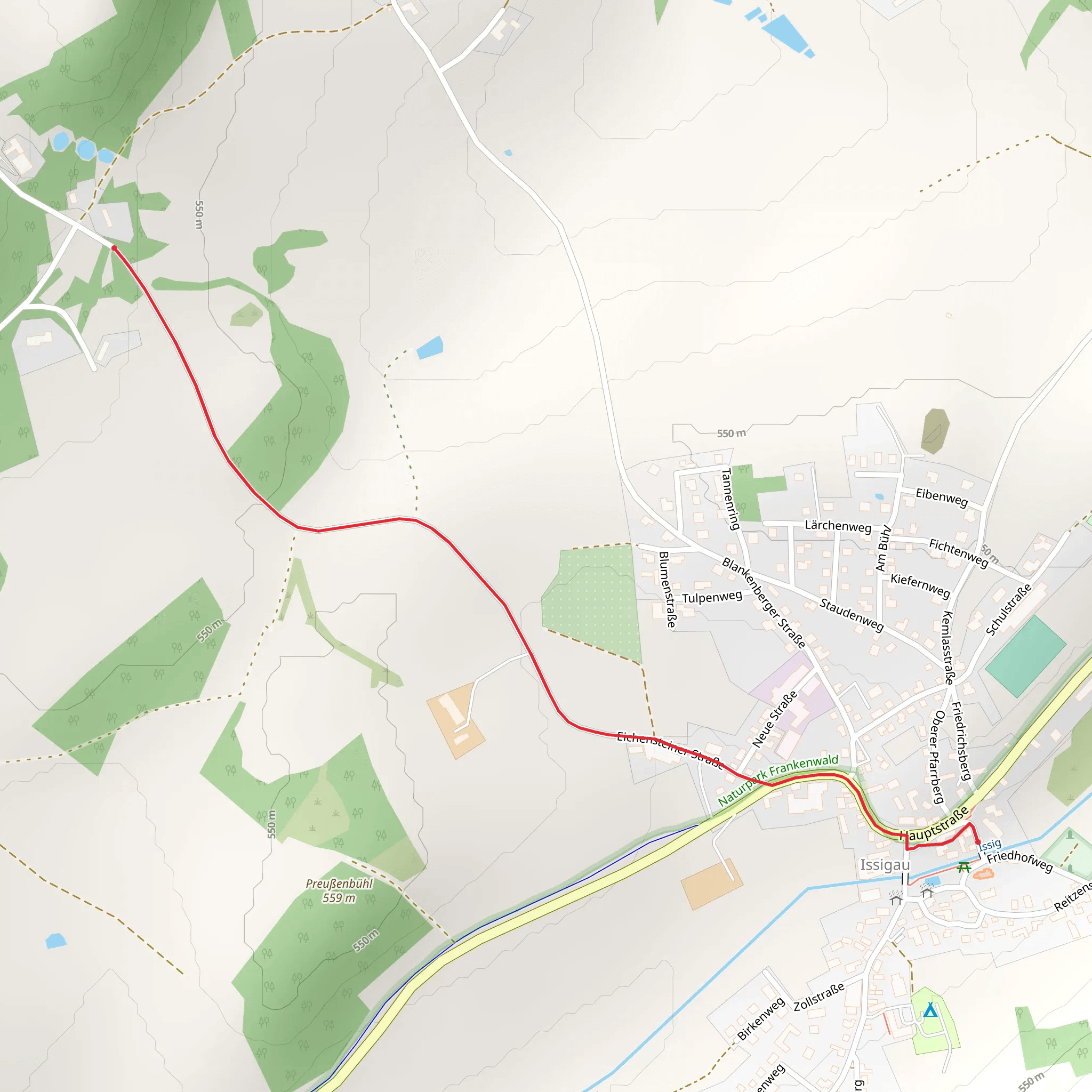 Issigau to Wolfstein Walk mobile static map