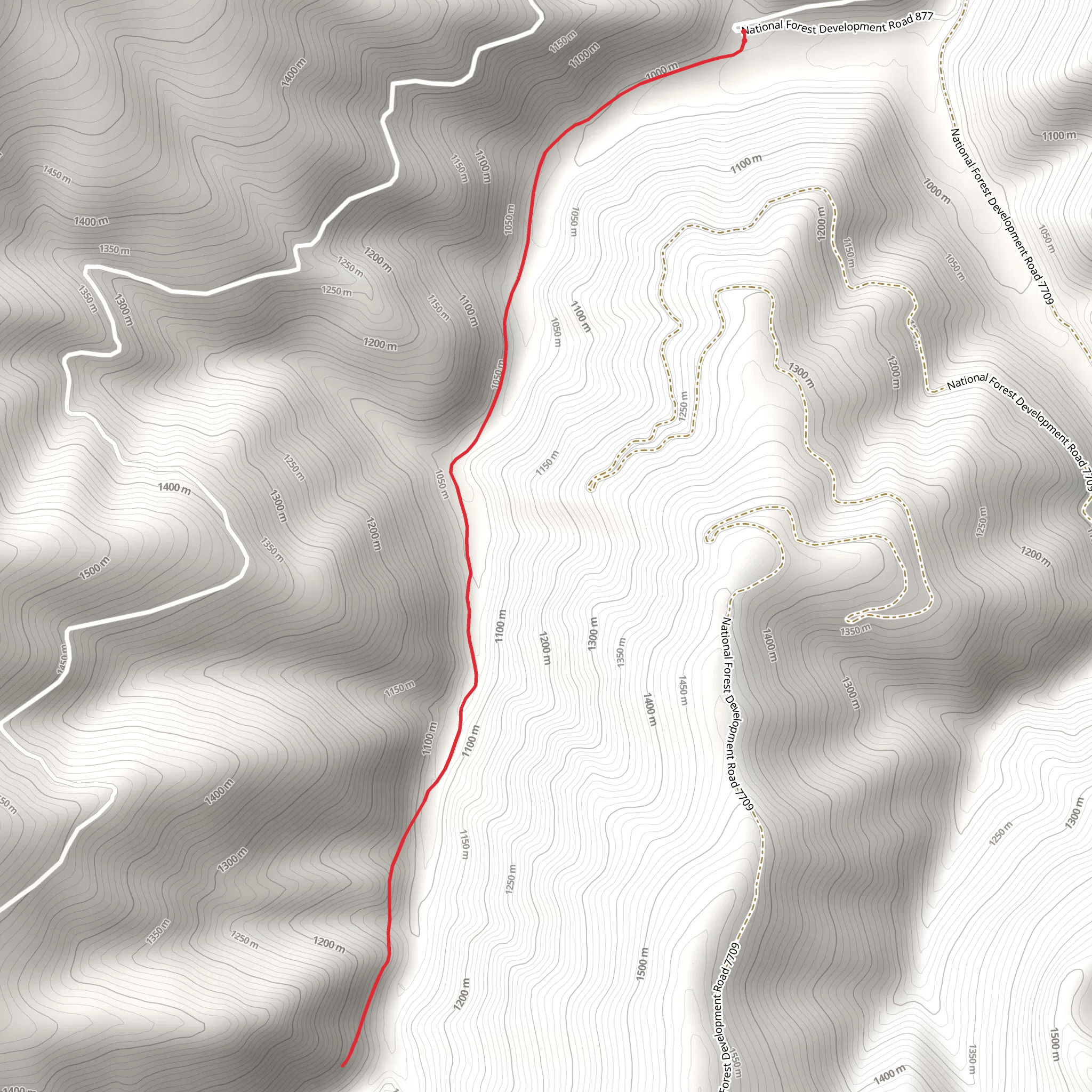 West Fork Crow Creek Trail mobile static map
