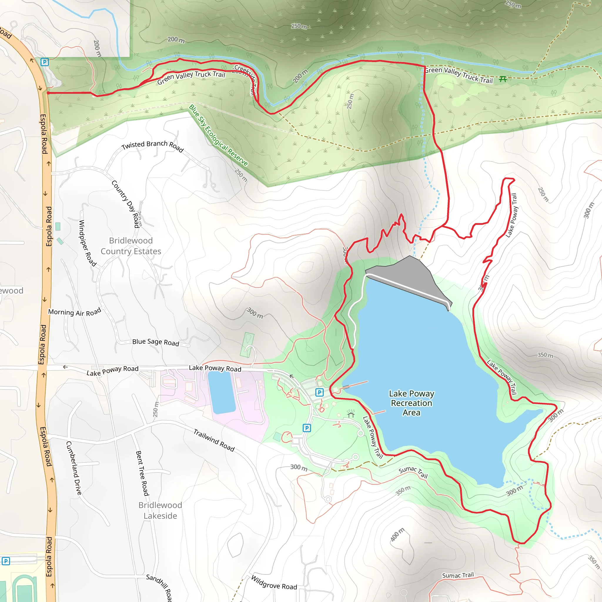 Lake Poway Loop mobile static map
