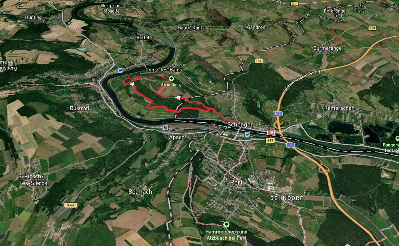 Stromberg via Schengen Grenzenlos and Moselle Trail