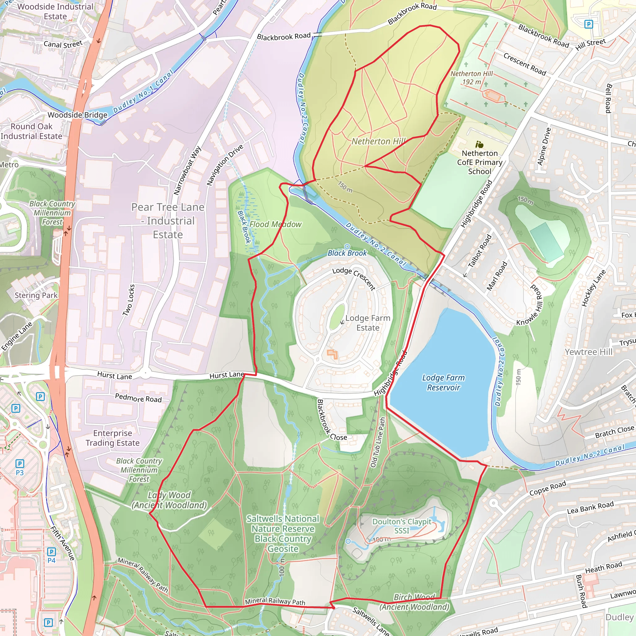 Saltwells Wood Loop mobile static map