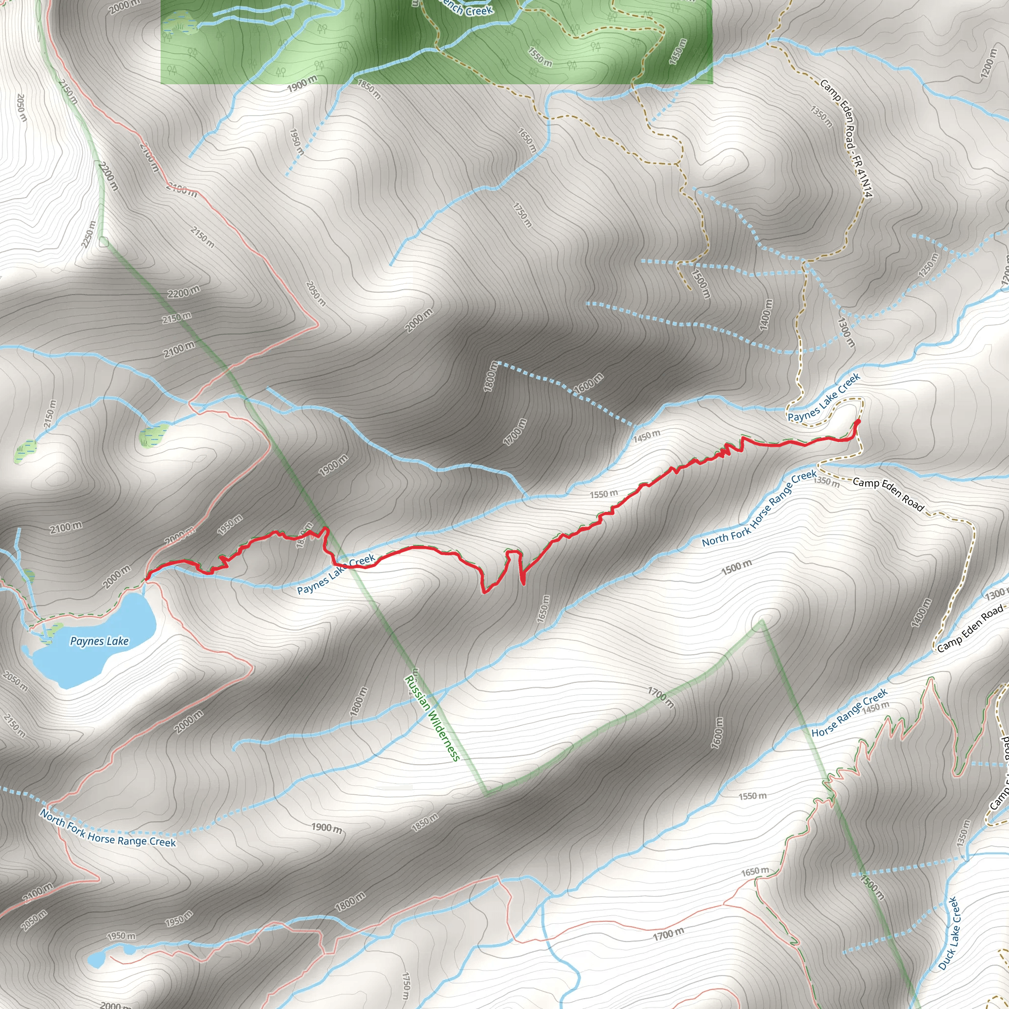 Paynes Lake Trail mobile static map