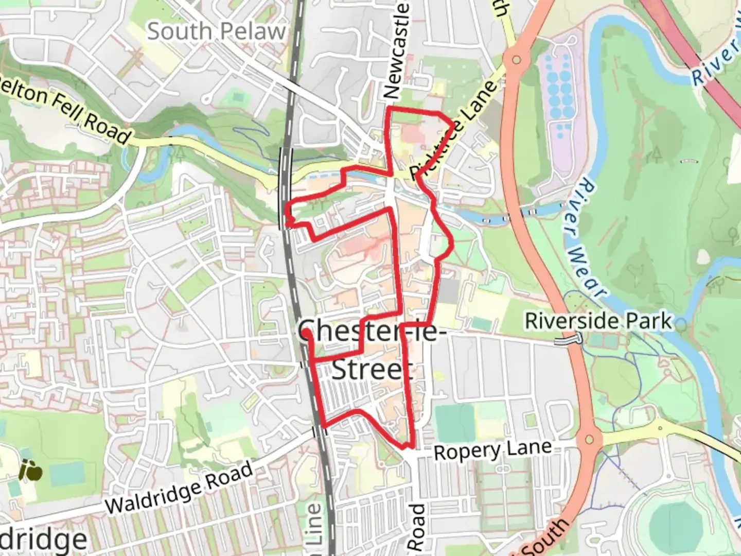 An image depicting the trail Chester-le-Street Heritage Trail and its surrounding area.
