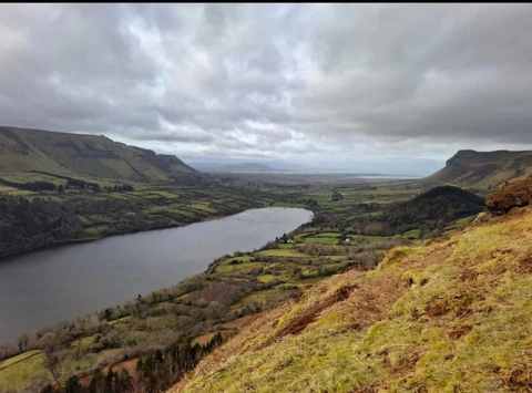 Truskmore from Bog Road via Tormore, the Dam and Mines