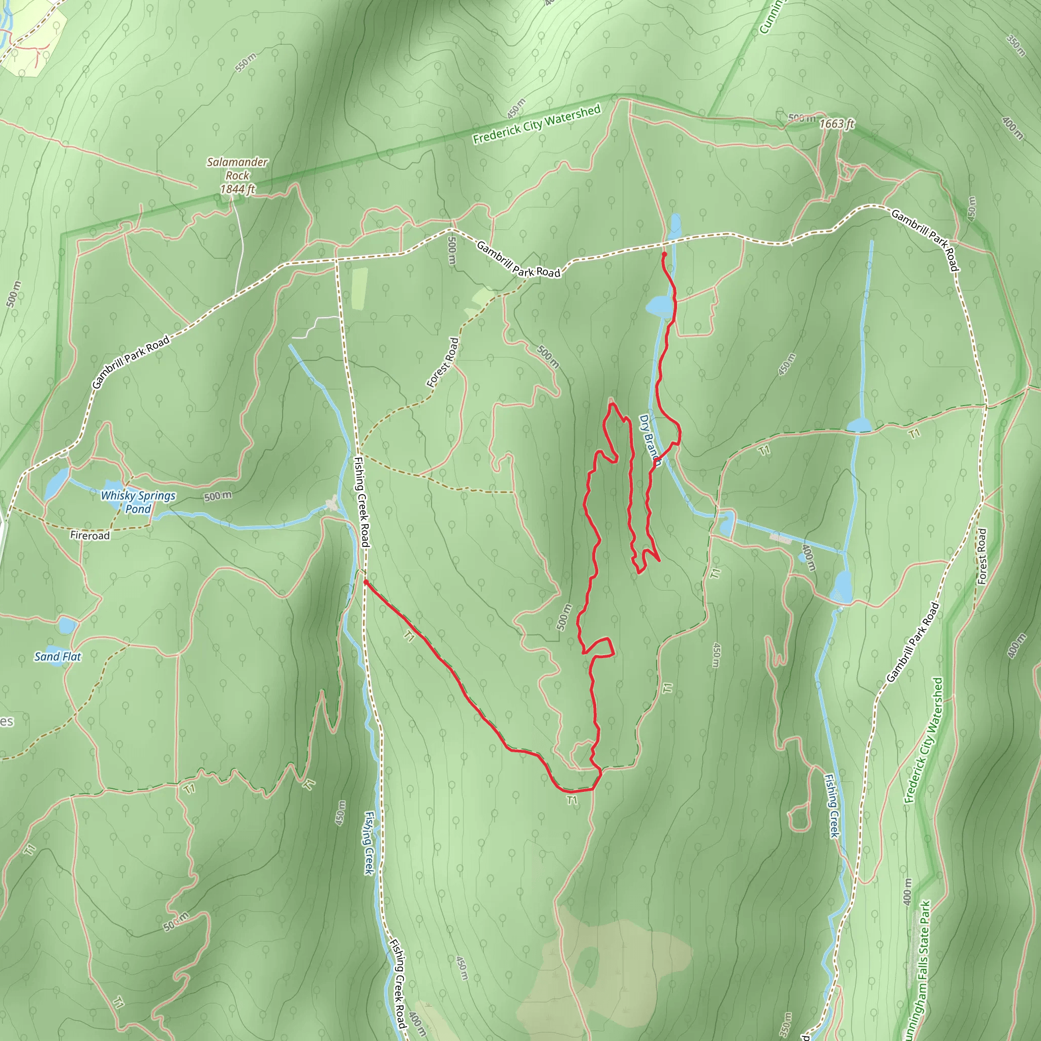 Catoctin Trail and New Berg mobile static map