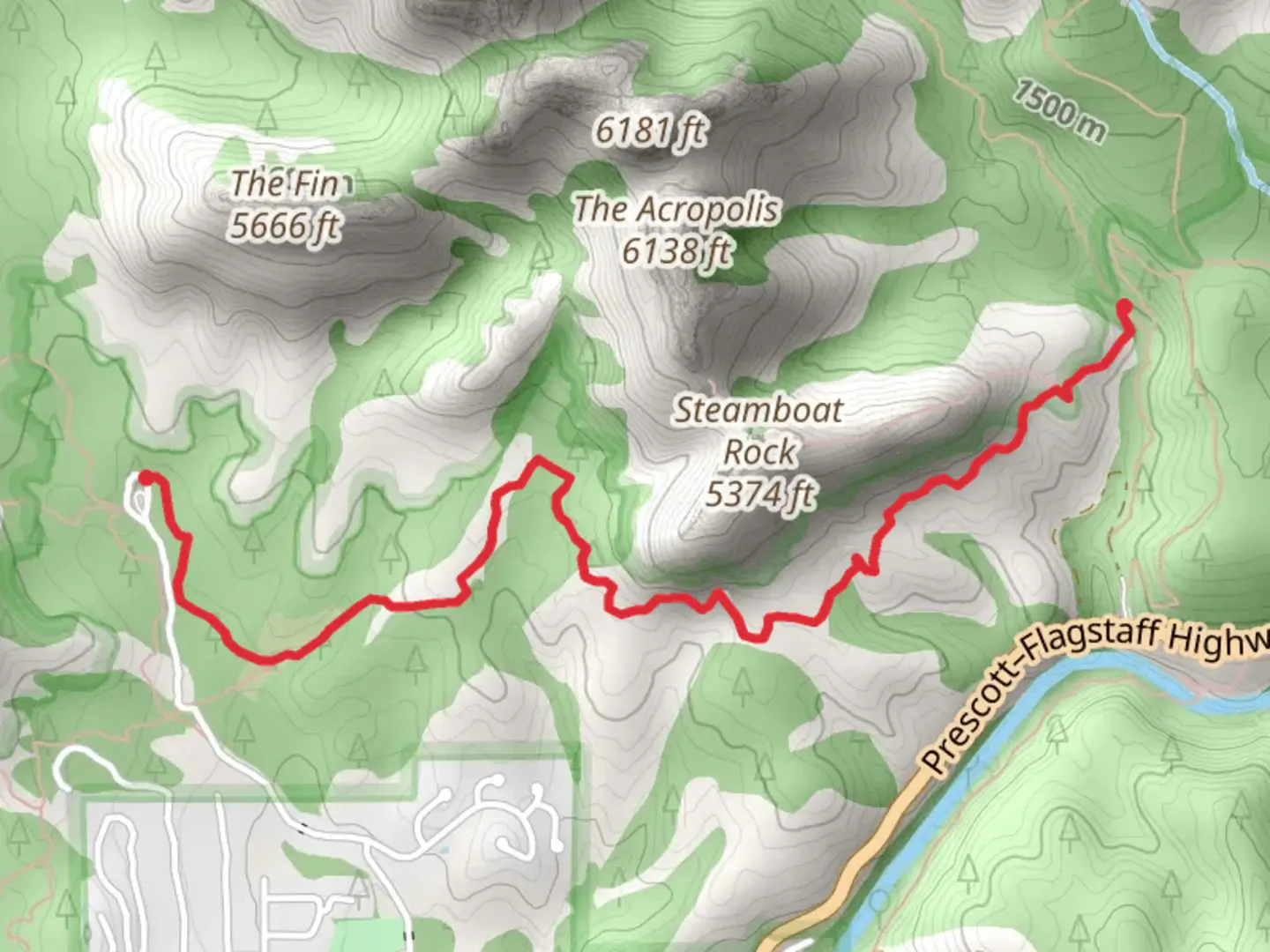 An image depicting the trail Steamboat Tank and Jim Thompson Trail and its surrounding area.