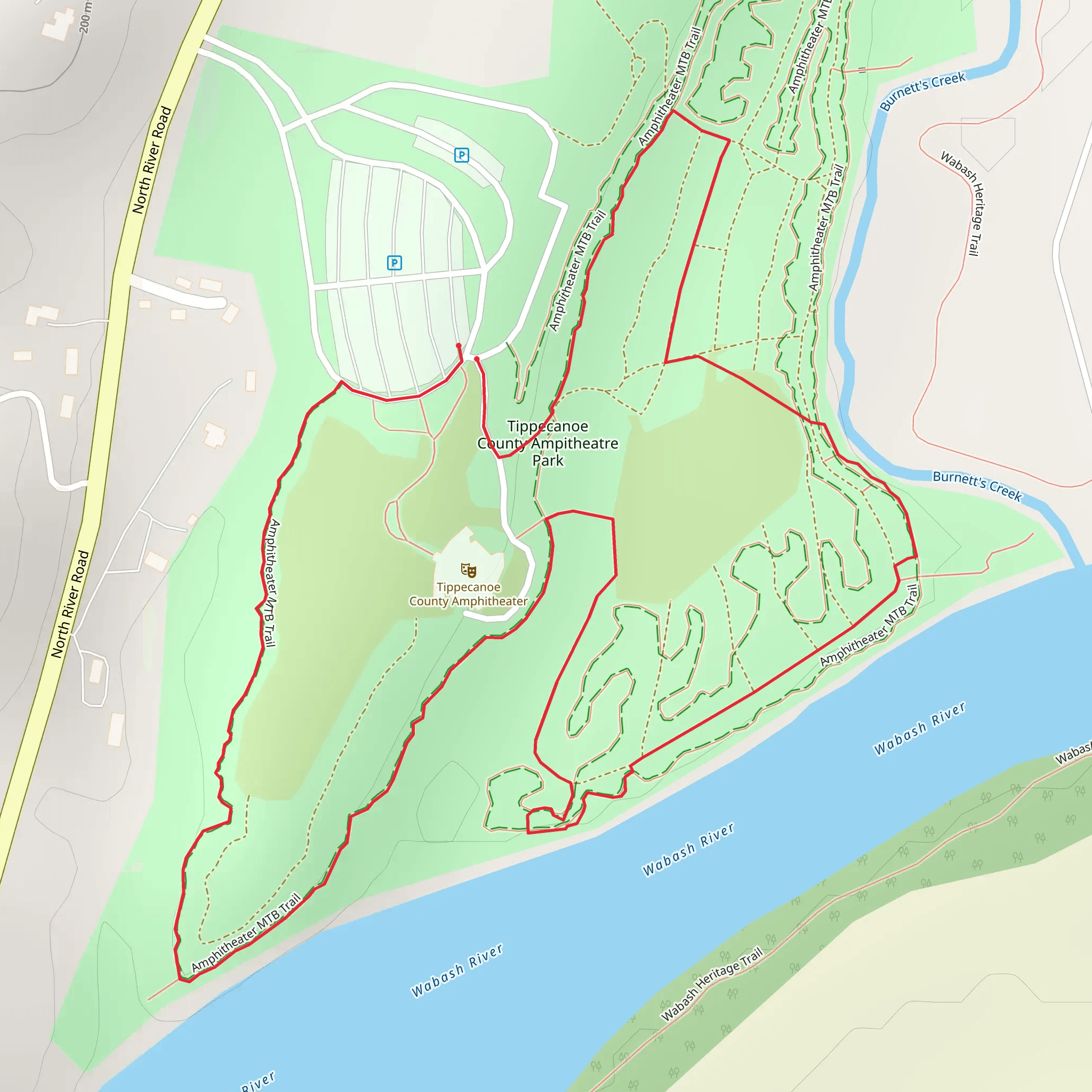 Tippecanoe County Ampitheatre Park Loop mobile static map