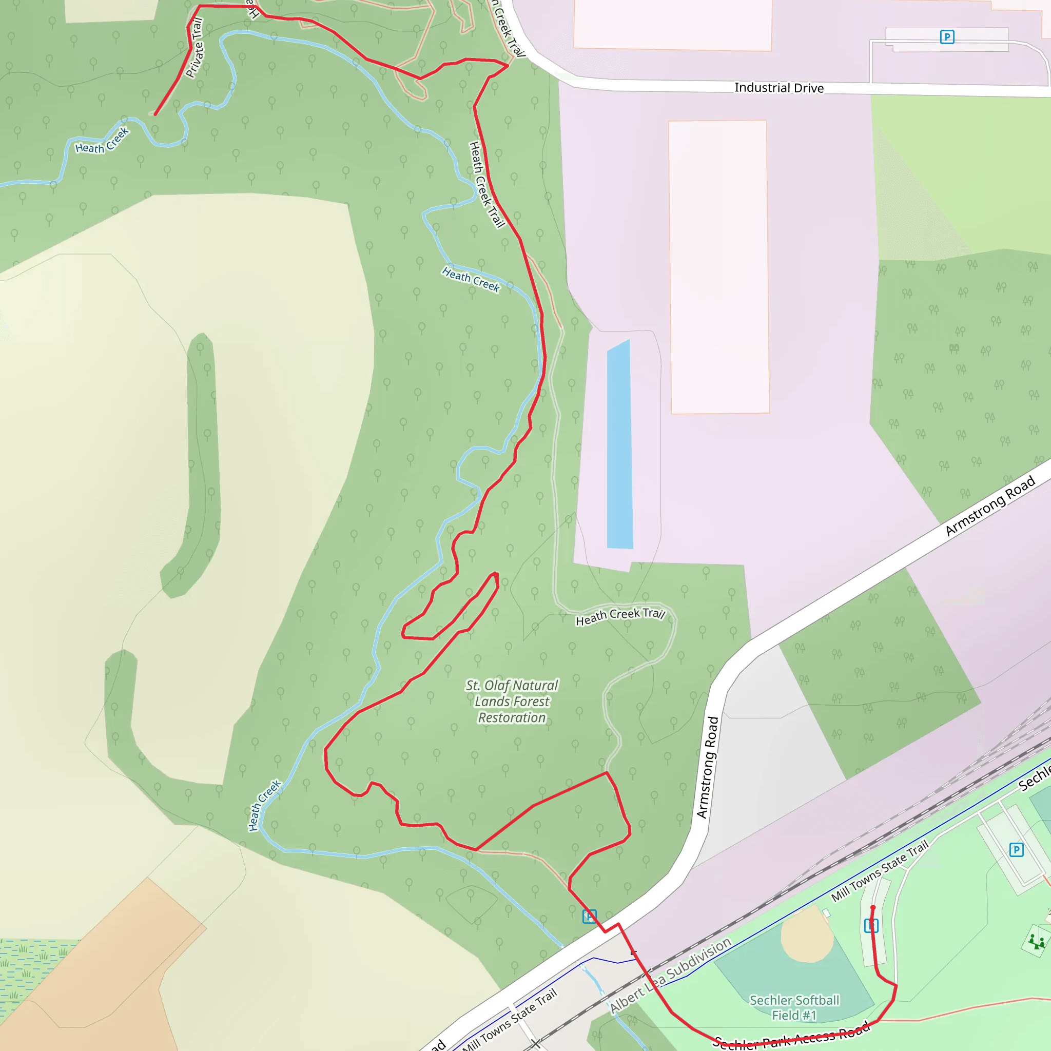 Heath Creek Trail mobile static map
