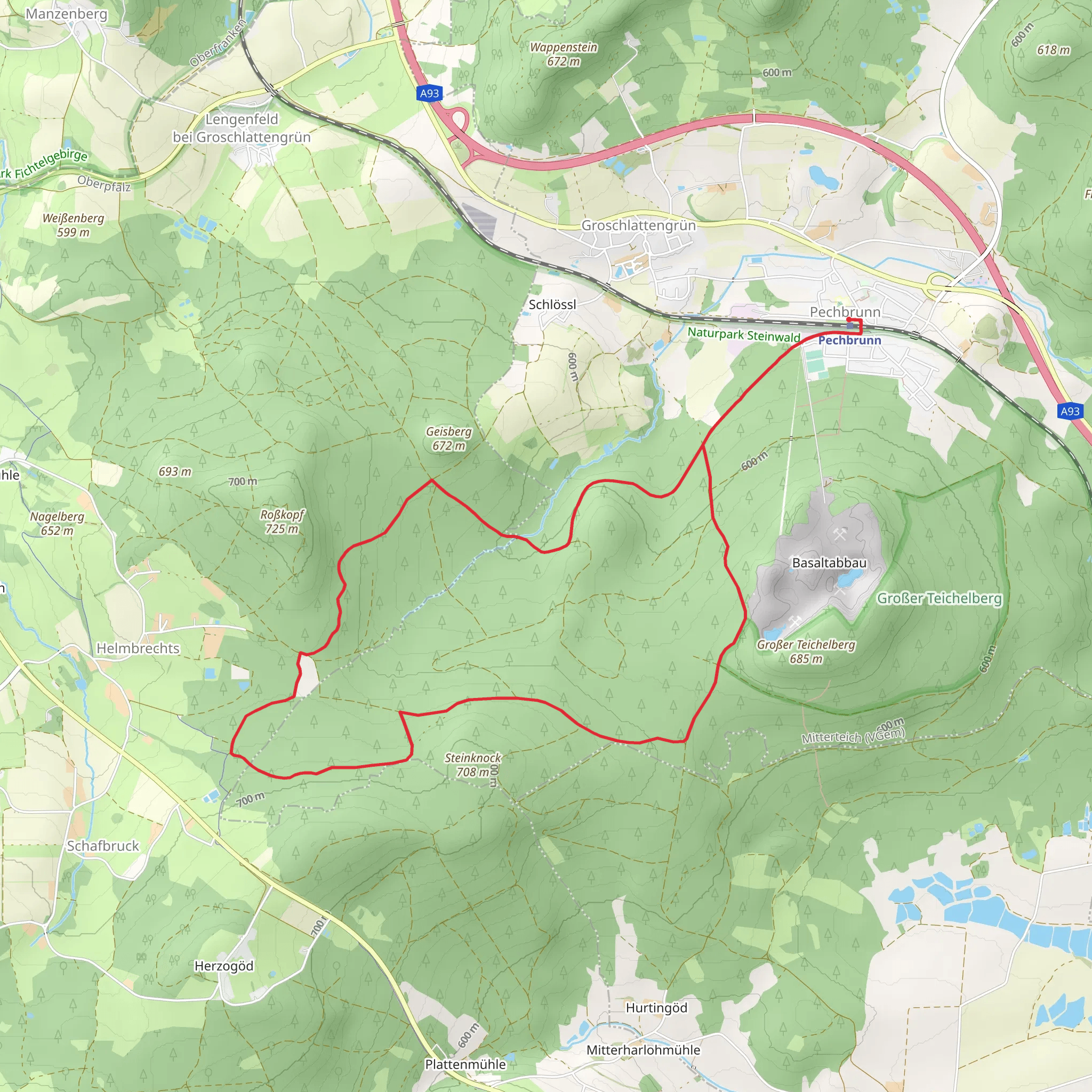 Birkenbuhl and Grober Teichlberg Loop mobile static map