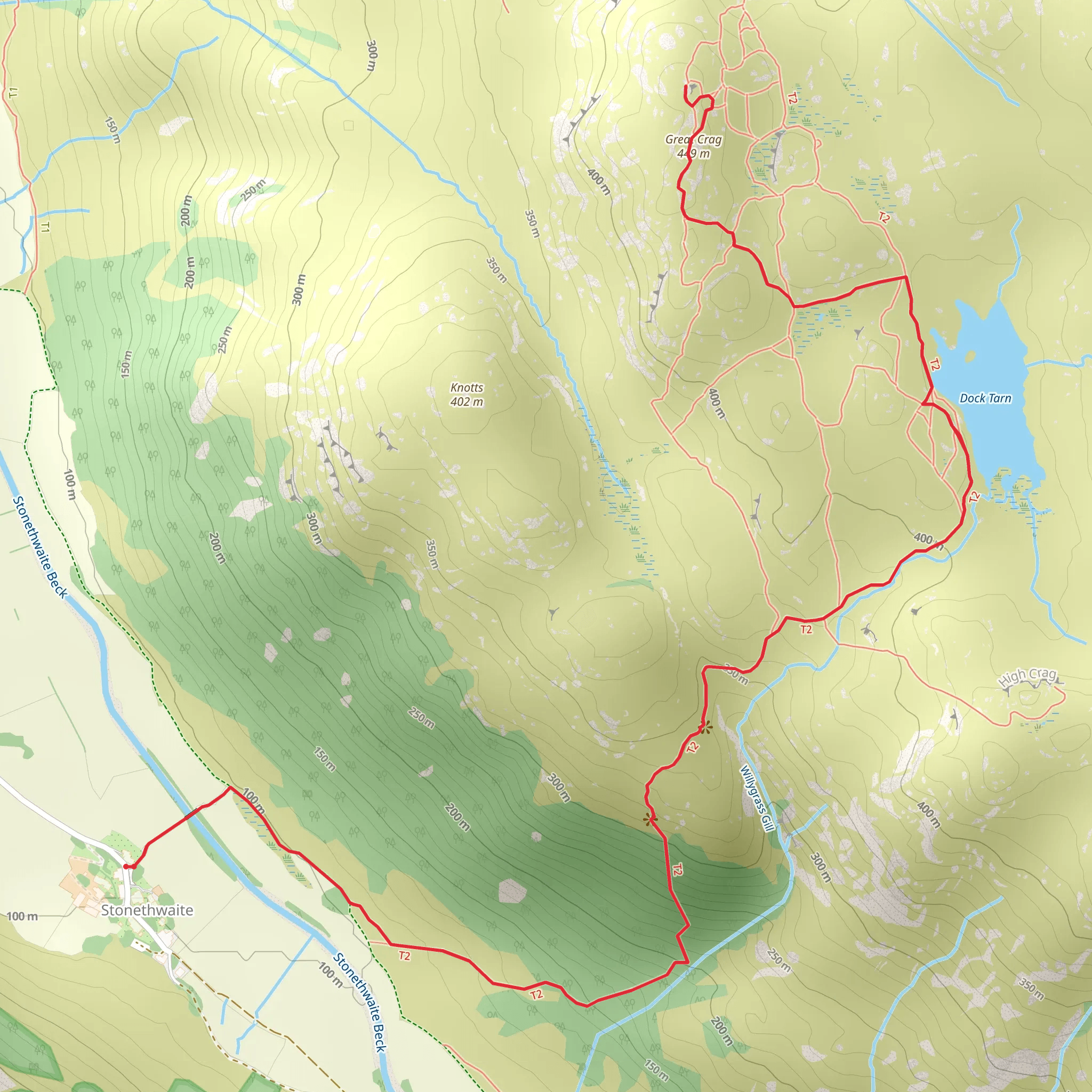 Great Crag - Stonethwaite mobile static map